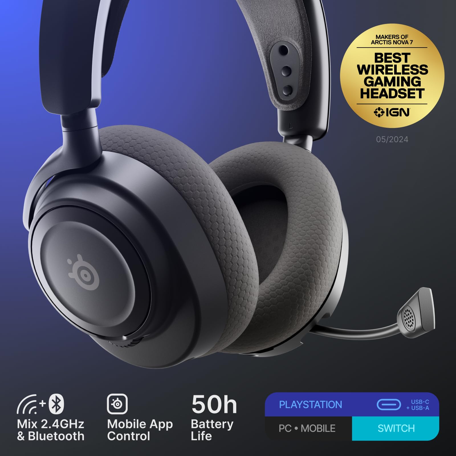 SteelSeries Arctis Nova 7P Wireless Gen 2 - PS5 Gaming Headset with 2.4GHz + Bluetooth 11