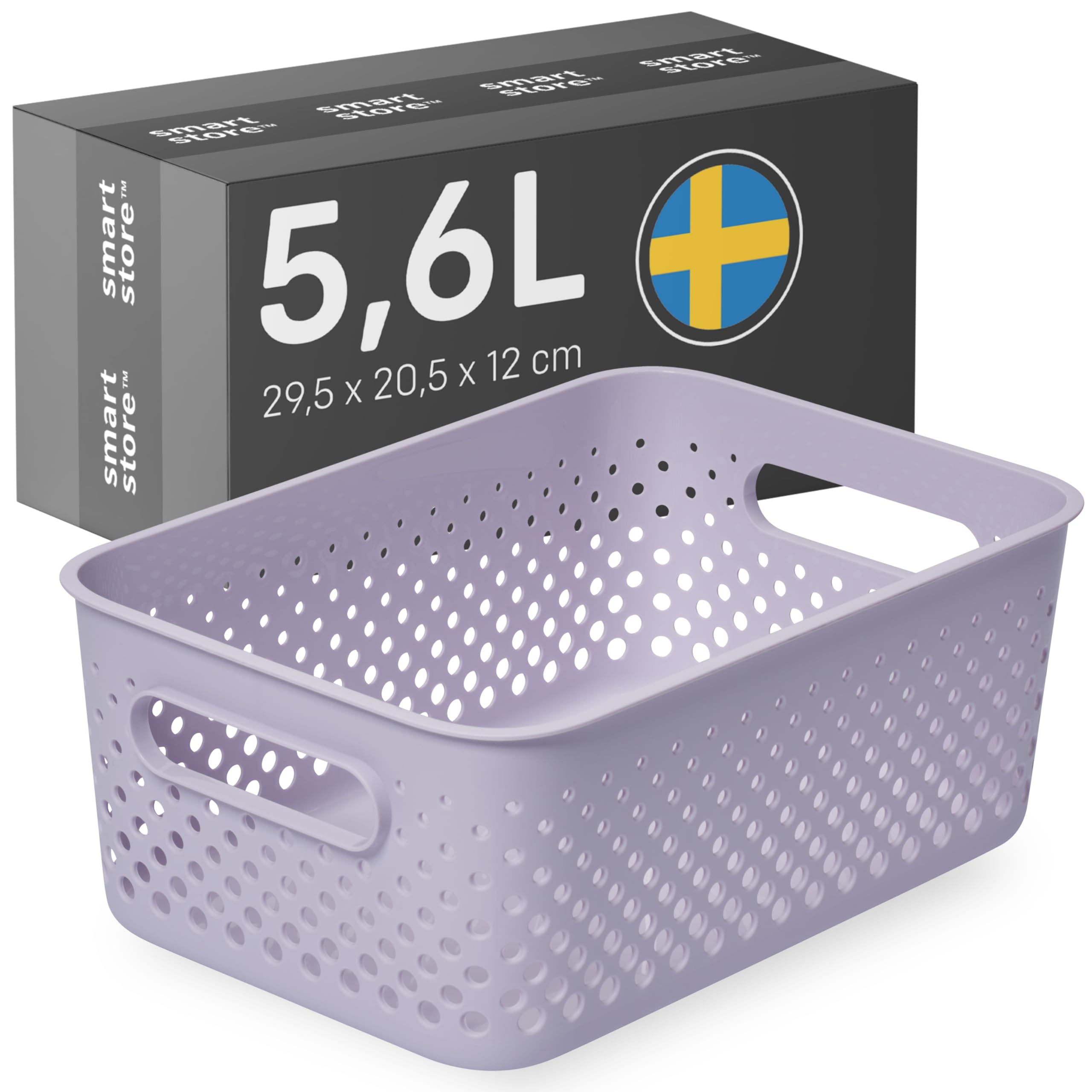 SmartStore Storage Basket with Handles - Lavender, 5.6L | 29.5x20.5x12cm 1