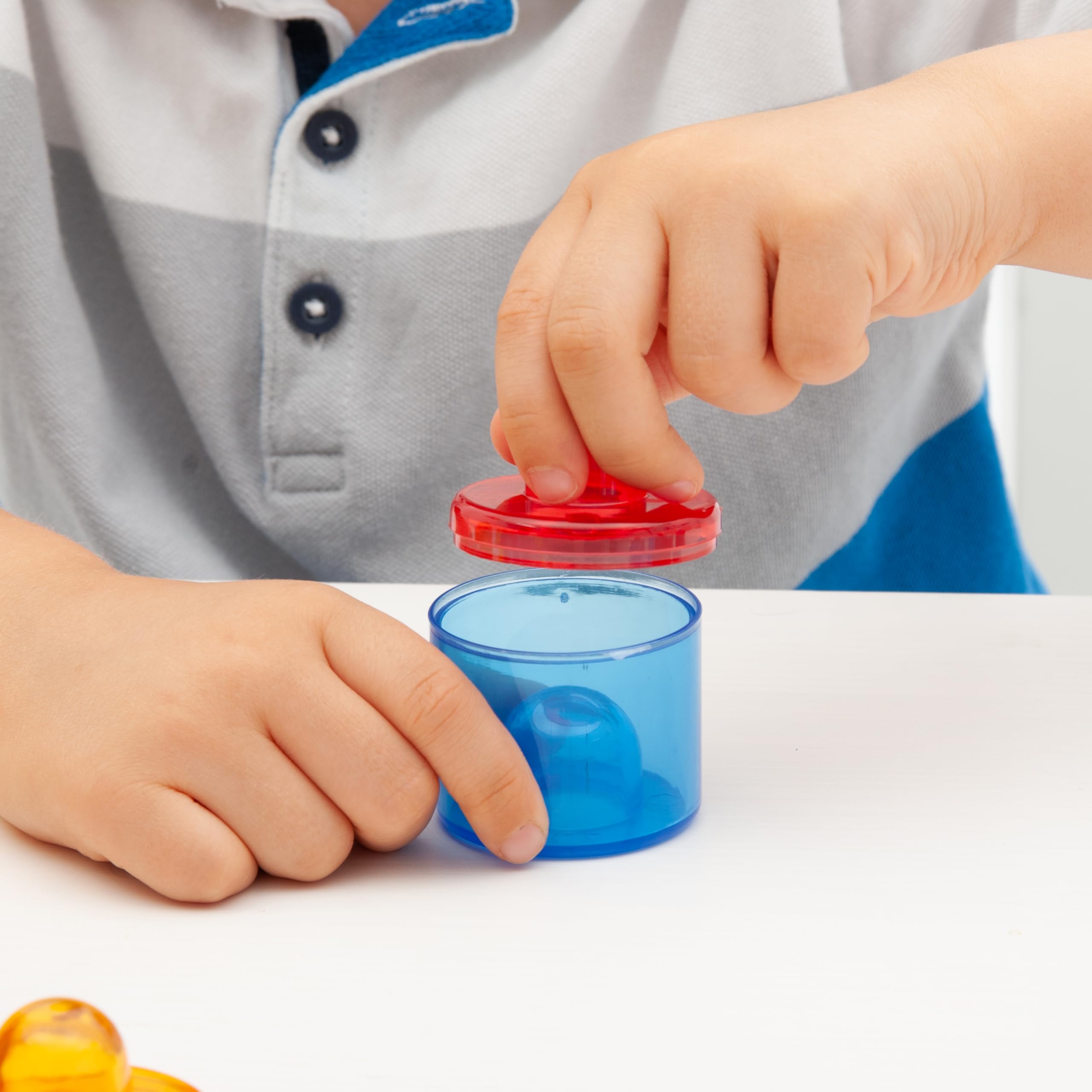 tickit Translucent Colour Pot Set - 18 Pieces, 42mm Dia, Stackable for Colour Mixing | Ages 12m+ 3