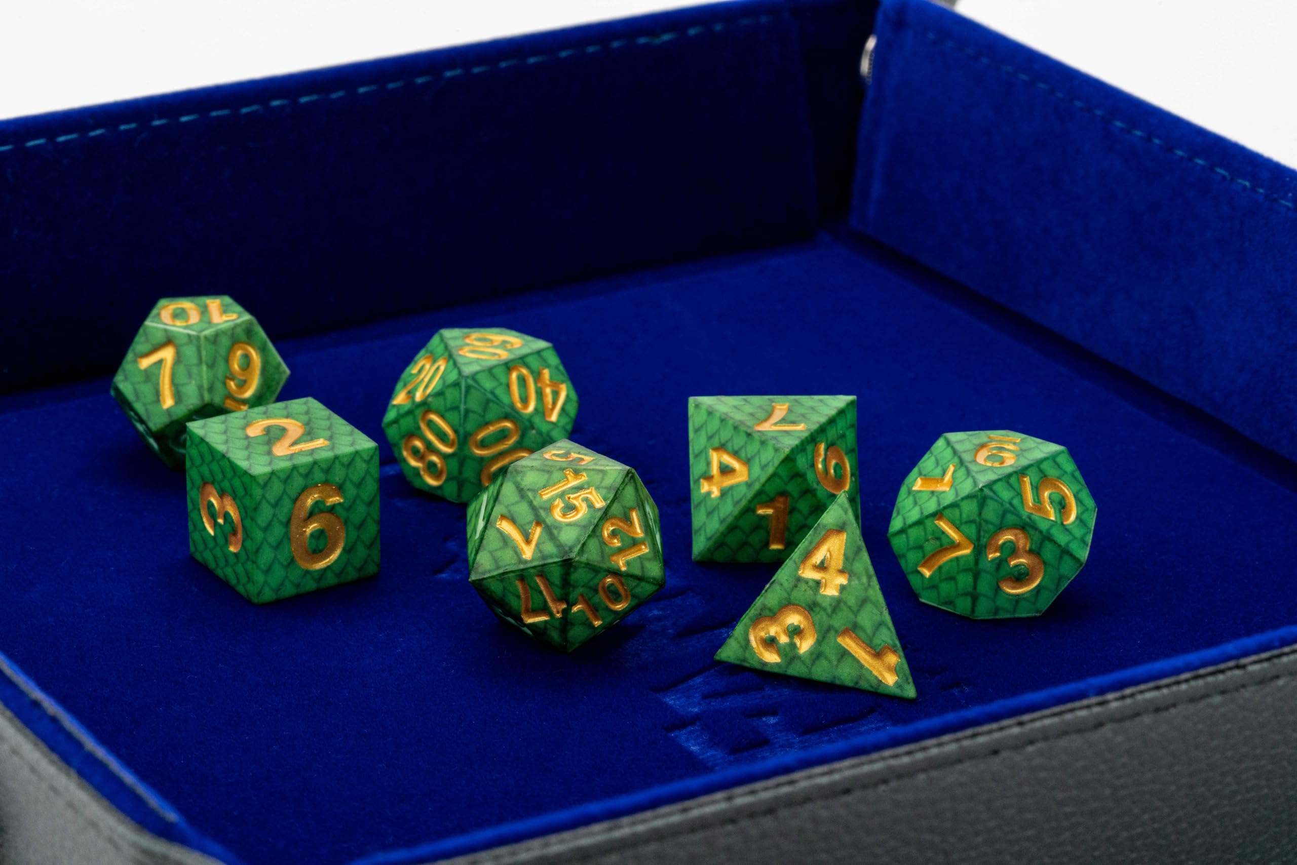 Metallic Dice Games Dragon Storm FanRoll Silicone Dice Set: Green Dragon Scales 3