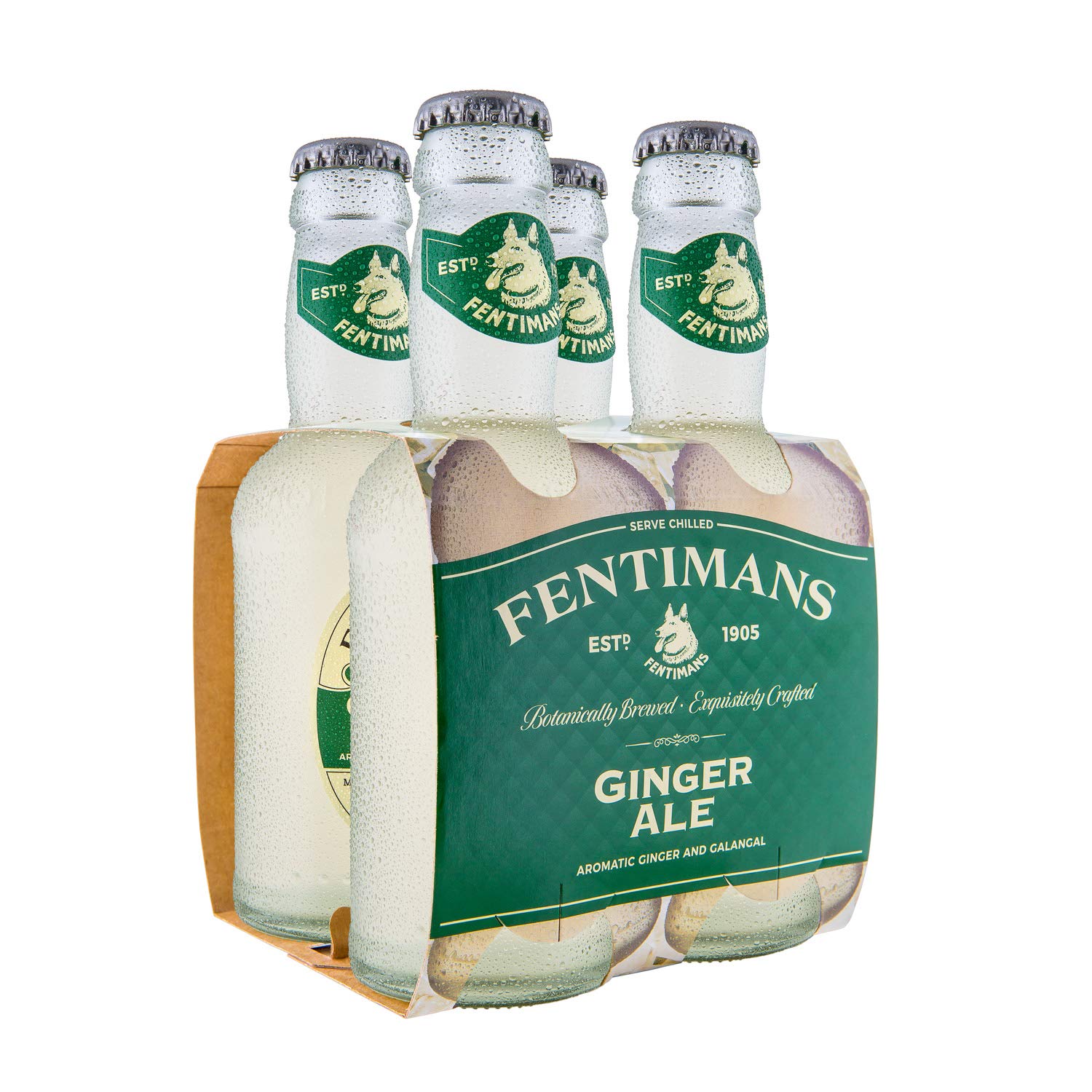 Fentimans Botanically Brewed Ginger Ale Soft Drink - Gluten-Free, Vegan - 4 x 200 ml Bottles 1