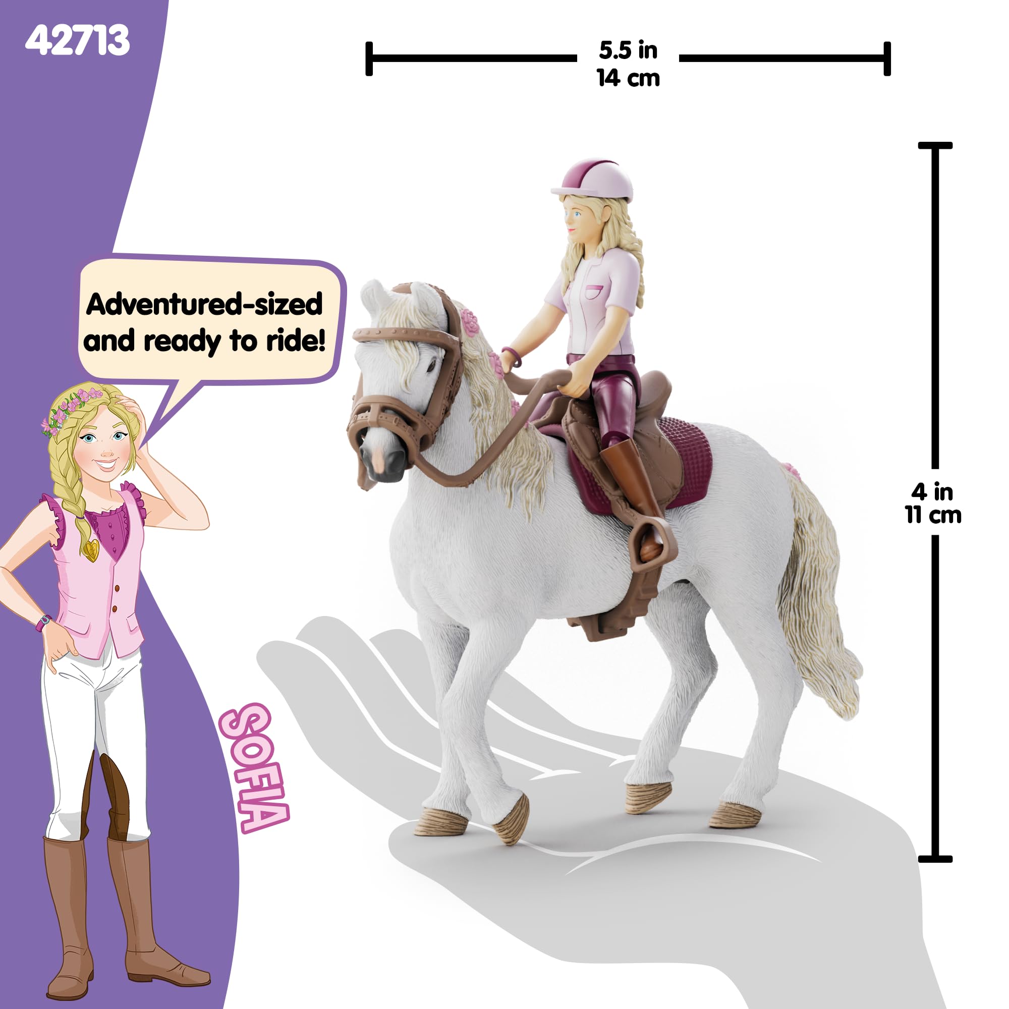 Schleich Horse Club - Sofia & Blossom Movable Figure with Horse Accessories 42713