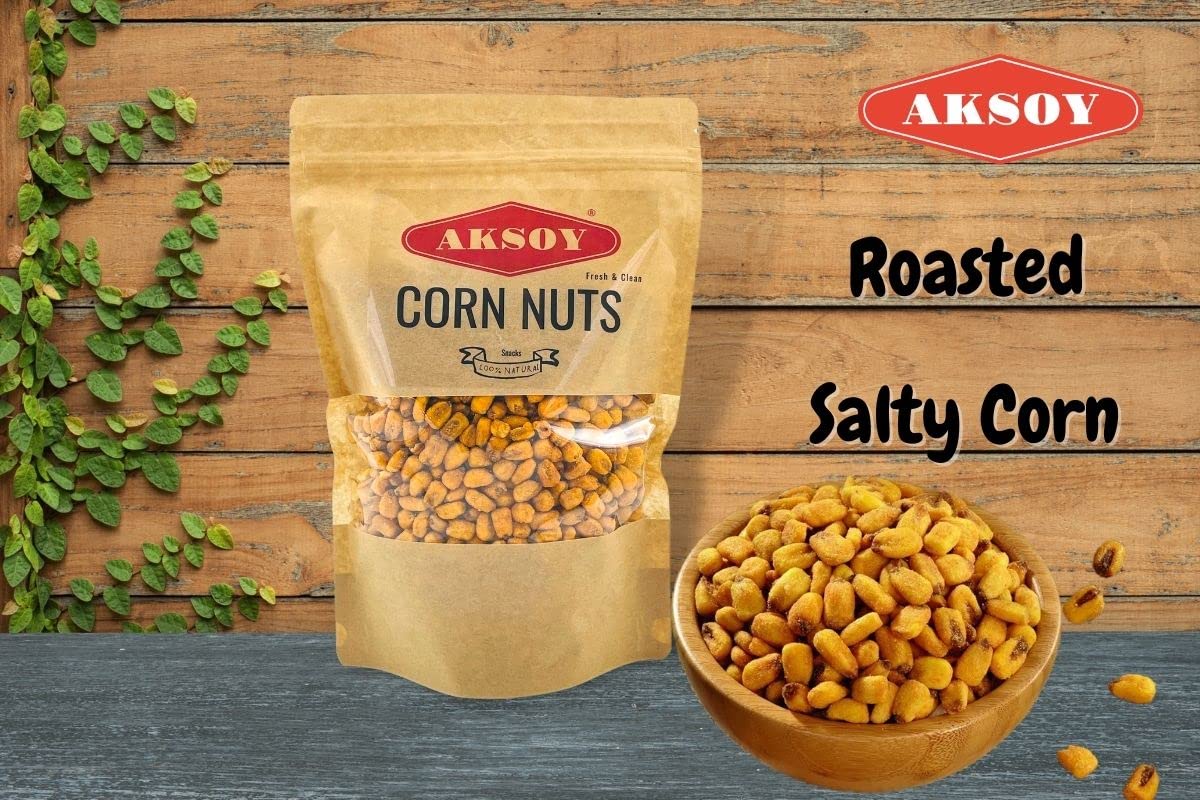 AKSOY Natural Craving Salted and Roasted Corn Nuts - Heart-Healthy Snack | 500g Resealable Bag 7