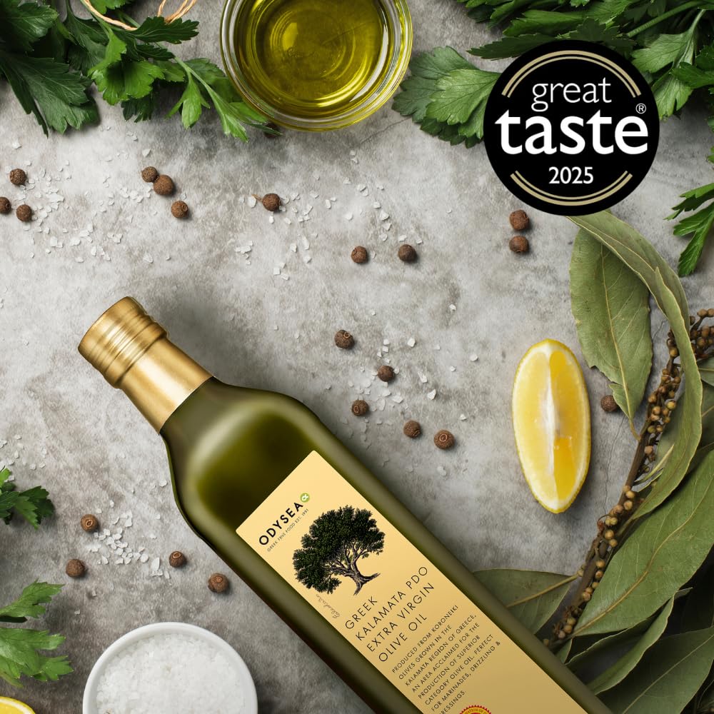 Odysea Greek Kalamata PDO Extra Virgin Olive Oil, 1L Glass Bottle 5