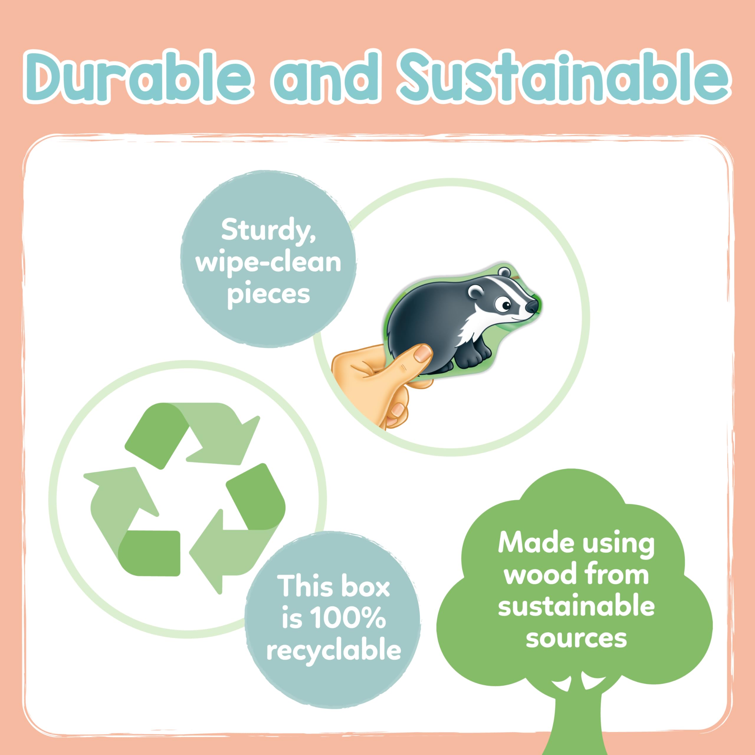 Orchard Toys Woodland Chunky Wooden Puzzle for Toddlers 12 Months+
