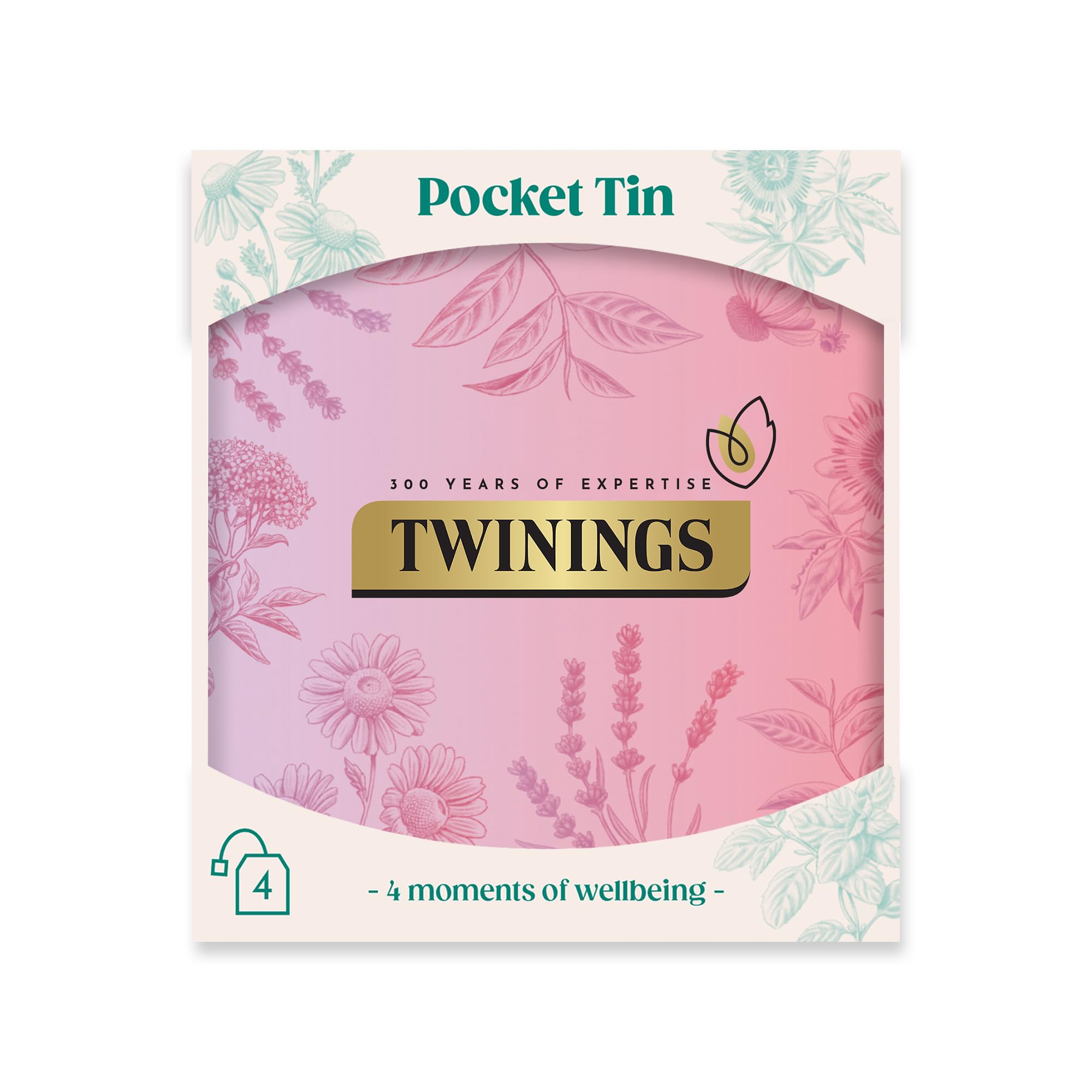 Twinings Festive Limited Edition 4 Pocket Tea Tin with Superblends Sleep and Glow 2