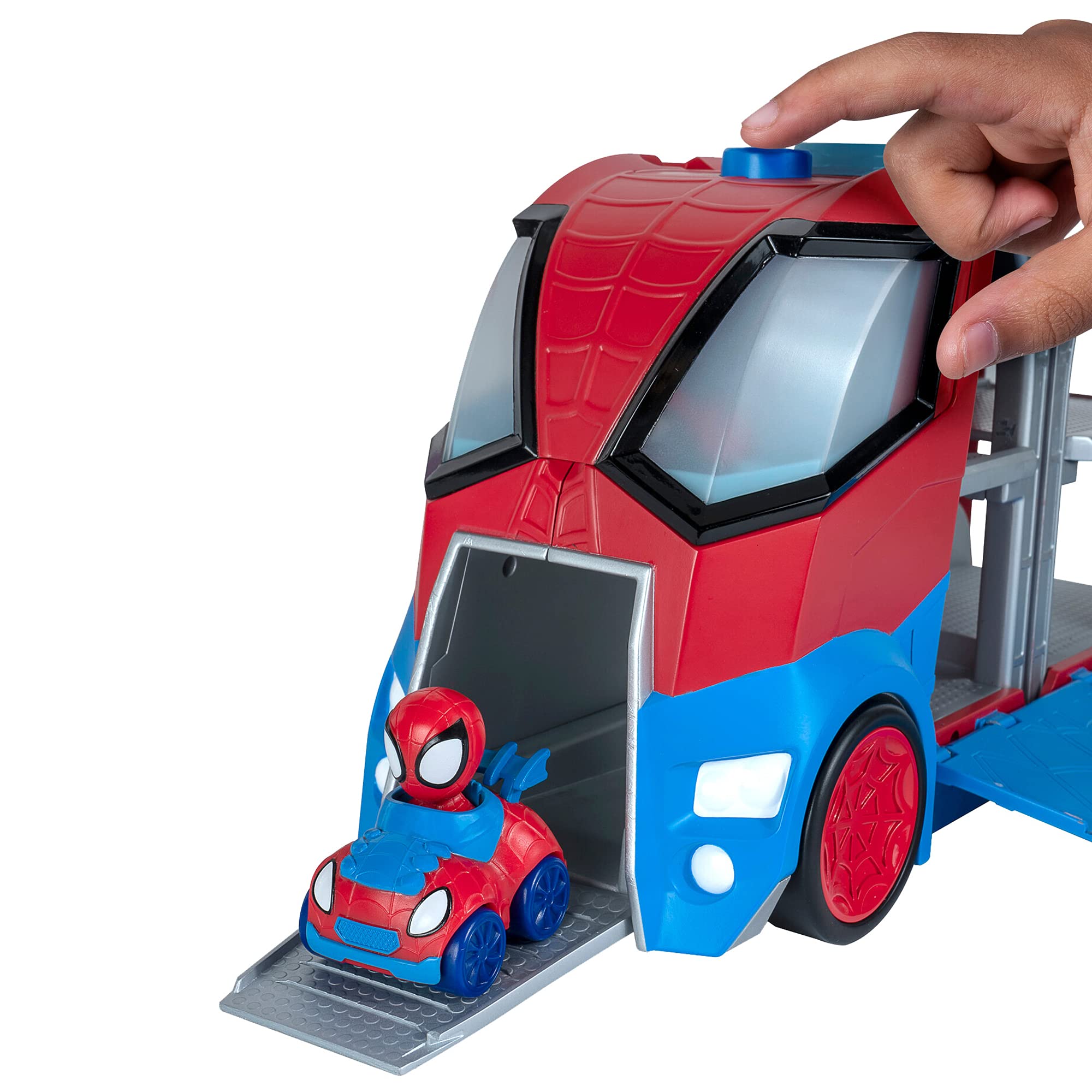 Marvel's Spidey and His Amazing Friends Web Transporter Feature Vehicle - Lights & Sounds with 3 Amazing Minis 3