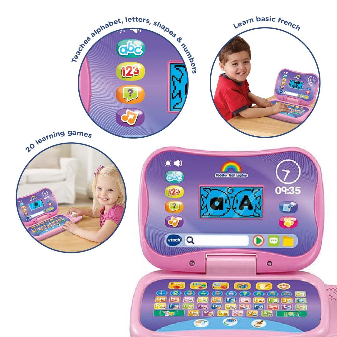 VTech Toddler Tech Laptop - Interactive Educational Computer Toy for Ages 2-5 | Pink 2