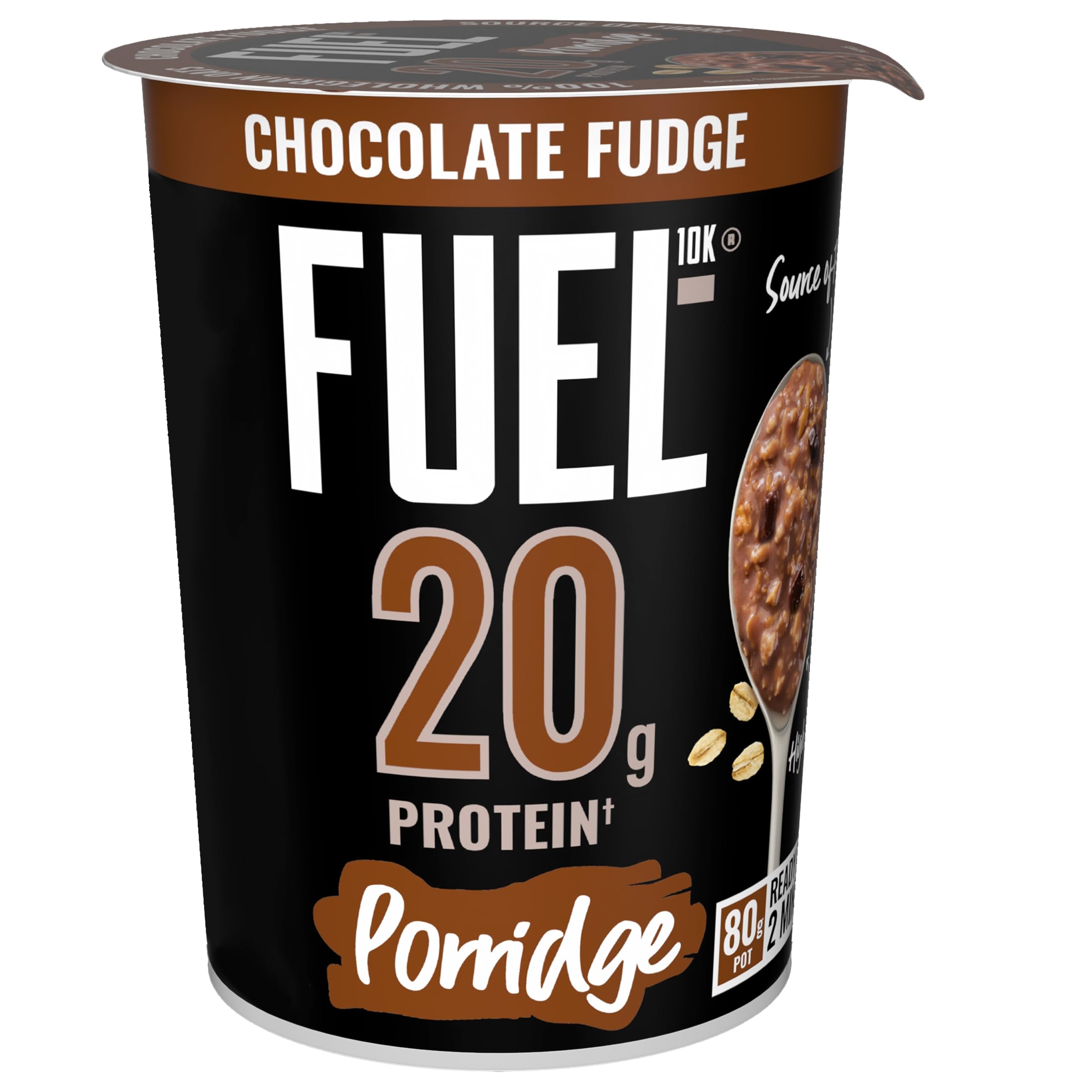 FUEL10K High Protein Chocolate Fudge Porridge Pot - 20g Protein, Source of Fibre | 8 Pack 5