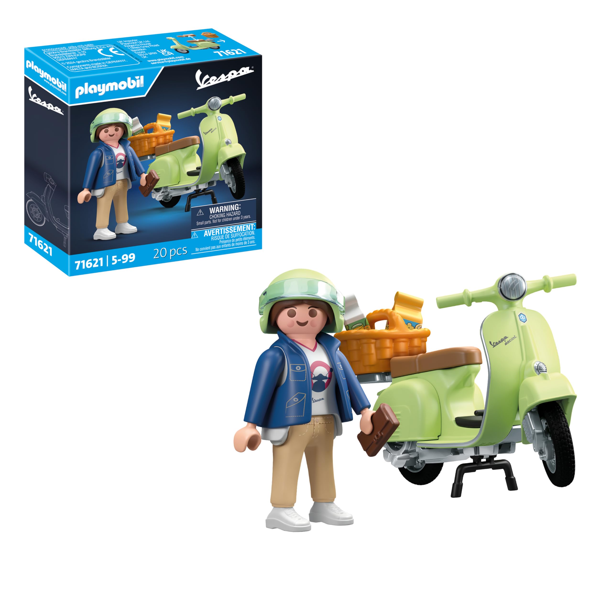 Playmobil 1969 Vespa 150 Sprint Veloce Light Green Vintage Scooter Set