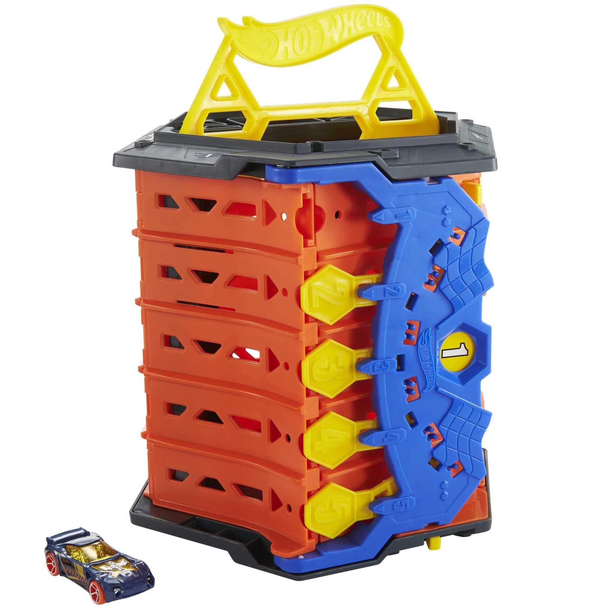 Hot Wheels Roll Out Raceway Track Set - 5-Lane Racing & Toy Storage Bucket | Ages 4+ | HGK41 6