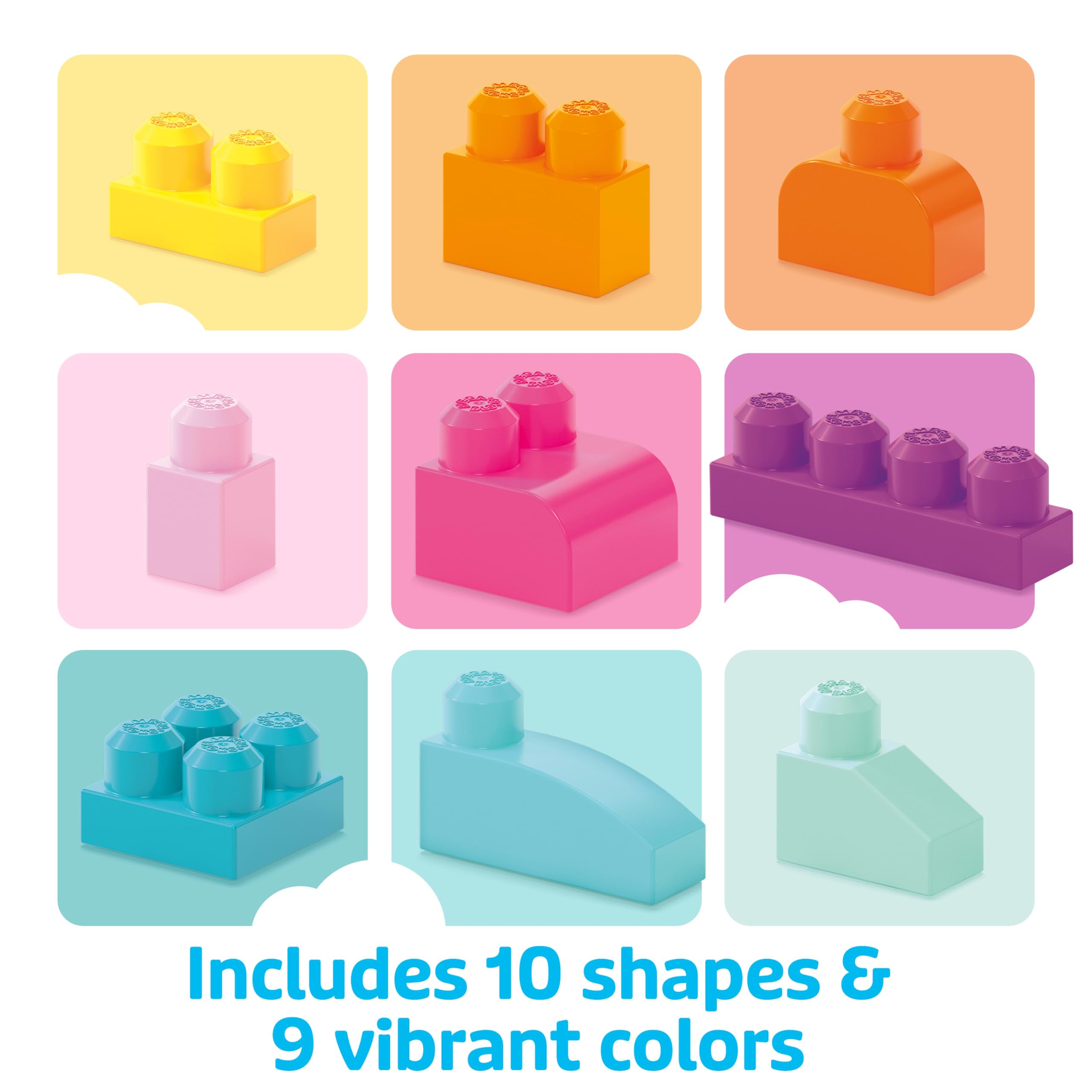 Mega Bloks Big Building Bag Building Set with 60 Blocks, Pink | Ages 1+ | DCH54 3