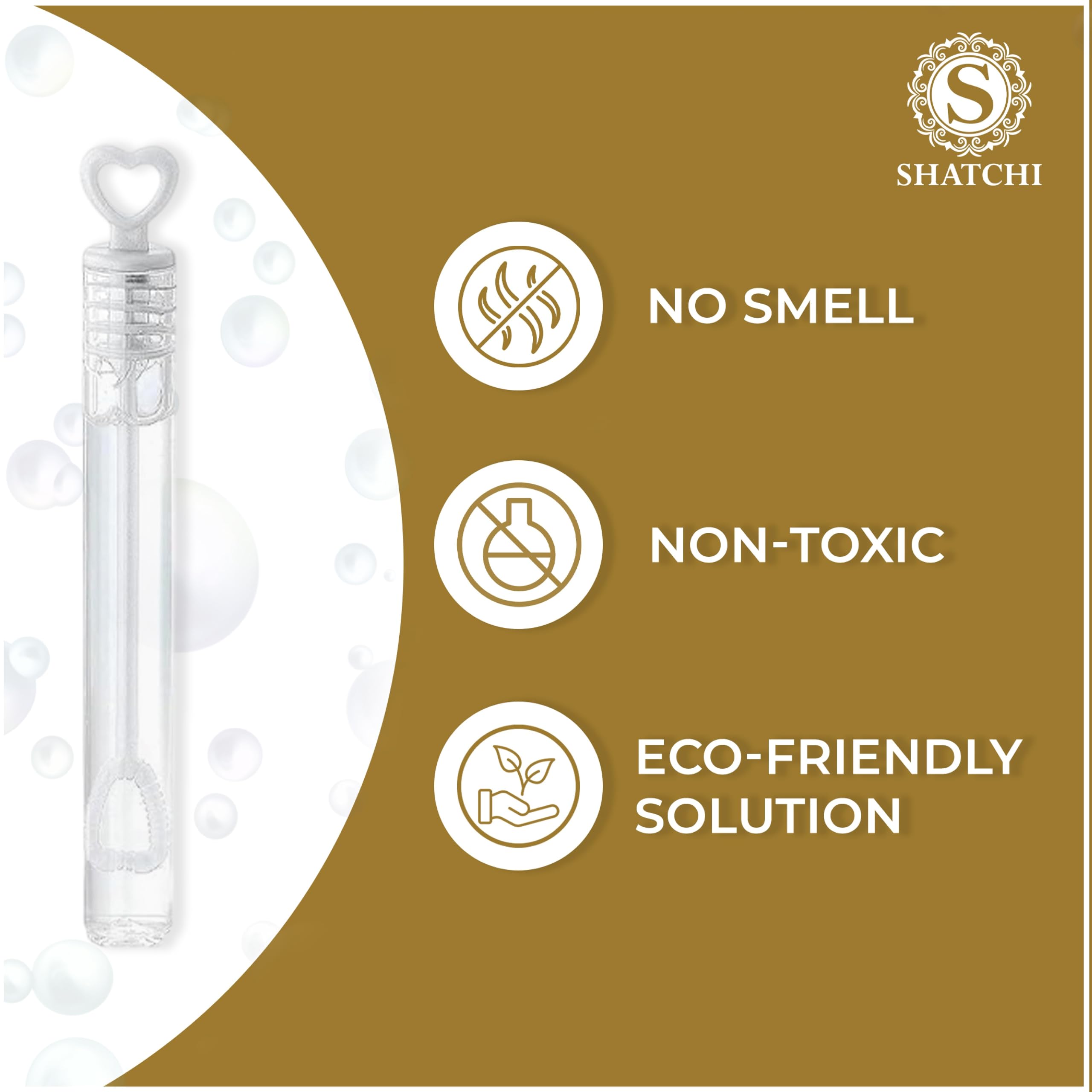 SHATCHI 72 pcs Heart Shape Bubble Tubes with Filler Solution | Party Favors 5