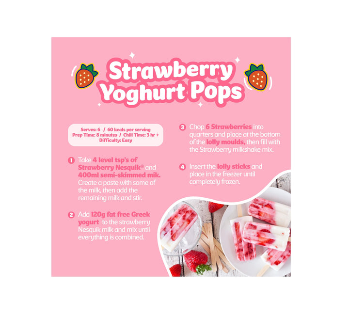 Nesquik - Strawberry Flavoured Milkshake Powder with Vitamin D, 500g Tub