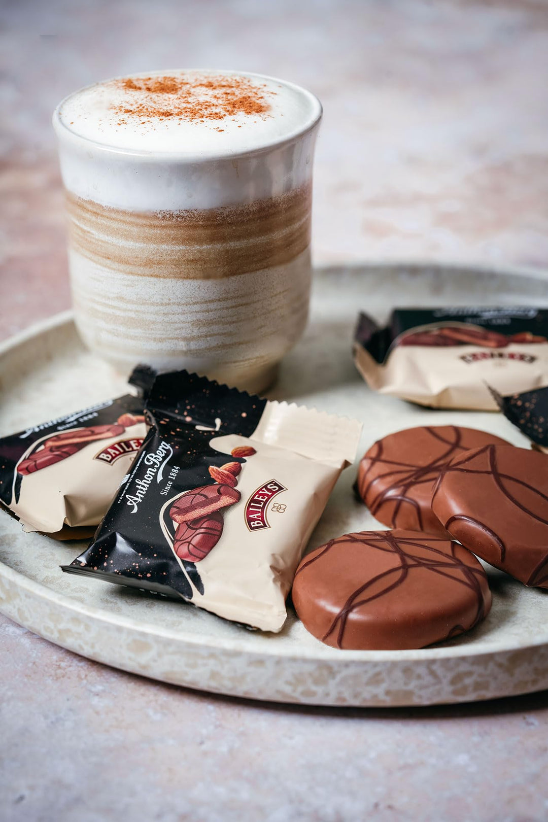 Anthon Berg Baileys Treats - Milk Chocolate Covered Marzipan with Baileys Flavor, 175g