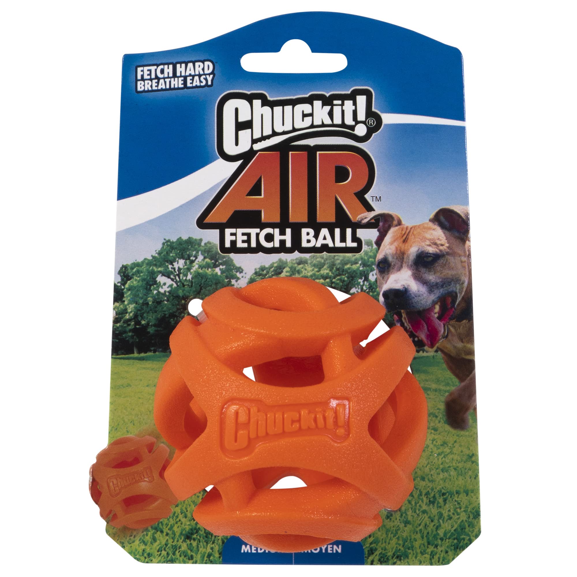 Chuckit! Breathe Right Fetch Ball - Medium Size, Natural Rubber, Floats | Perfect for Fetch