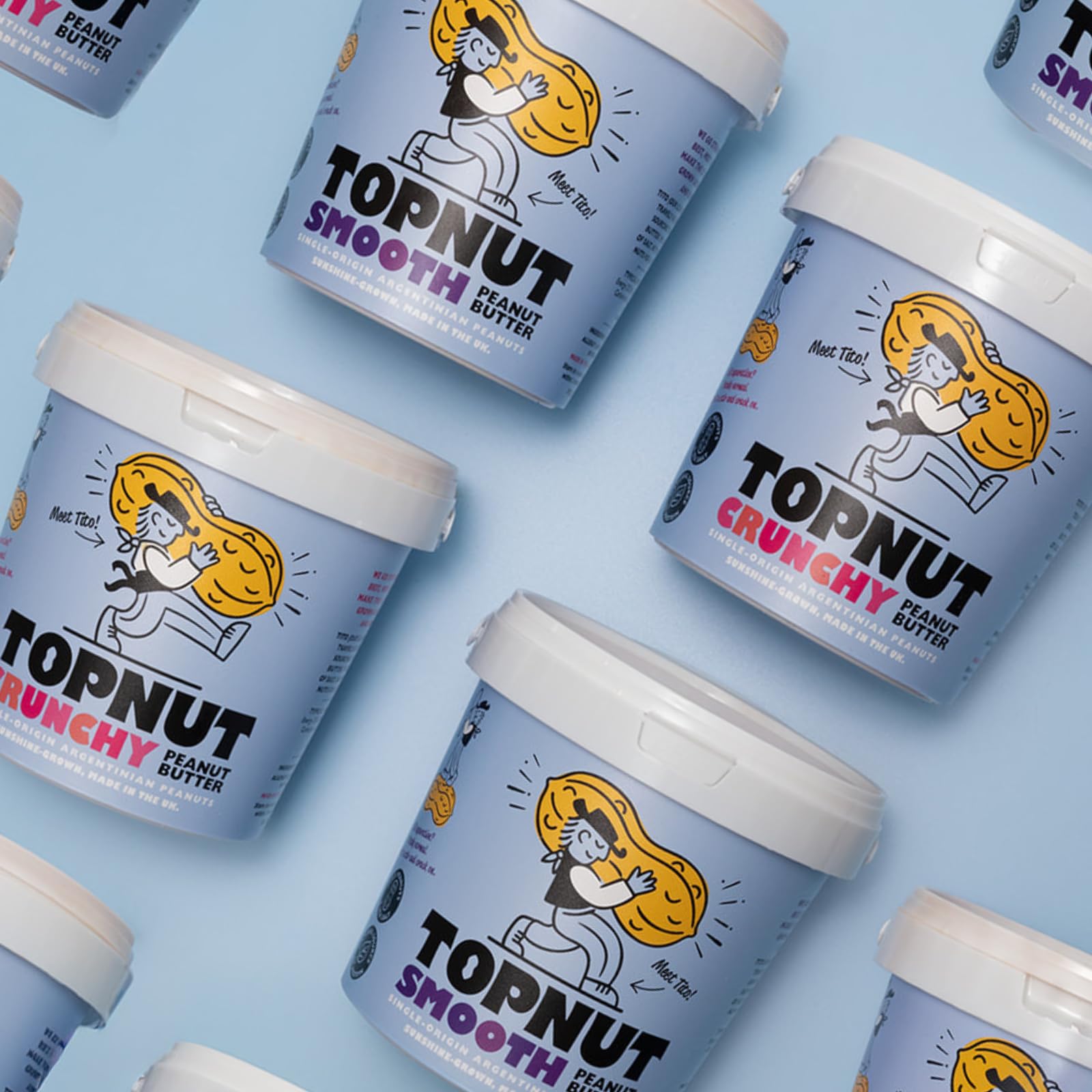 TOPNUT Smooth Peanut Butter - 1kg Tub | Single-Origin Argentinian Peanuts | No Added Sugar