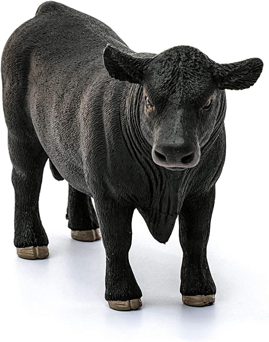 Schleich 13879 Black Angus Bull - Realistic Farm Animal Figure for Kids 3+ 6