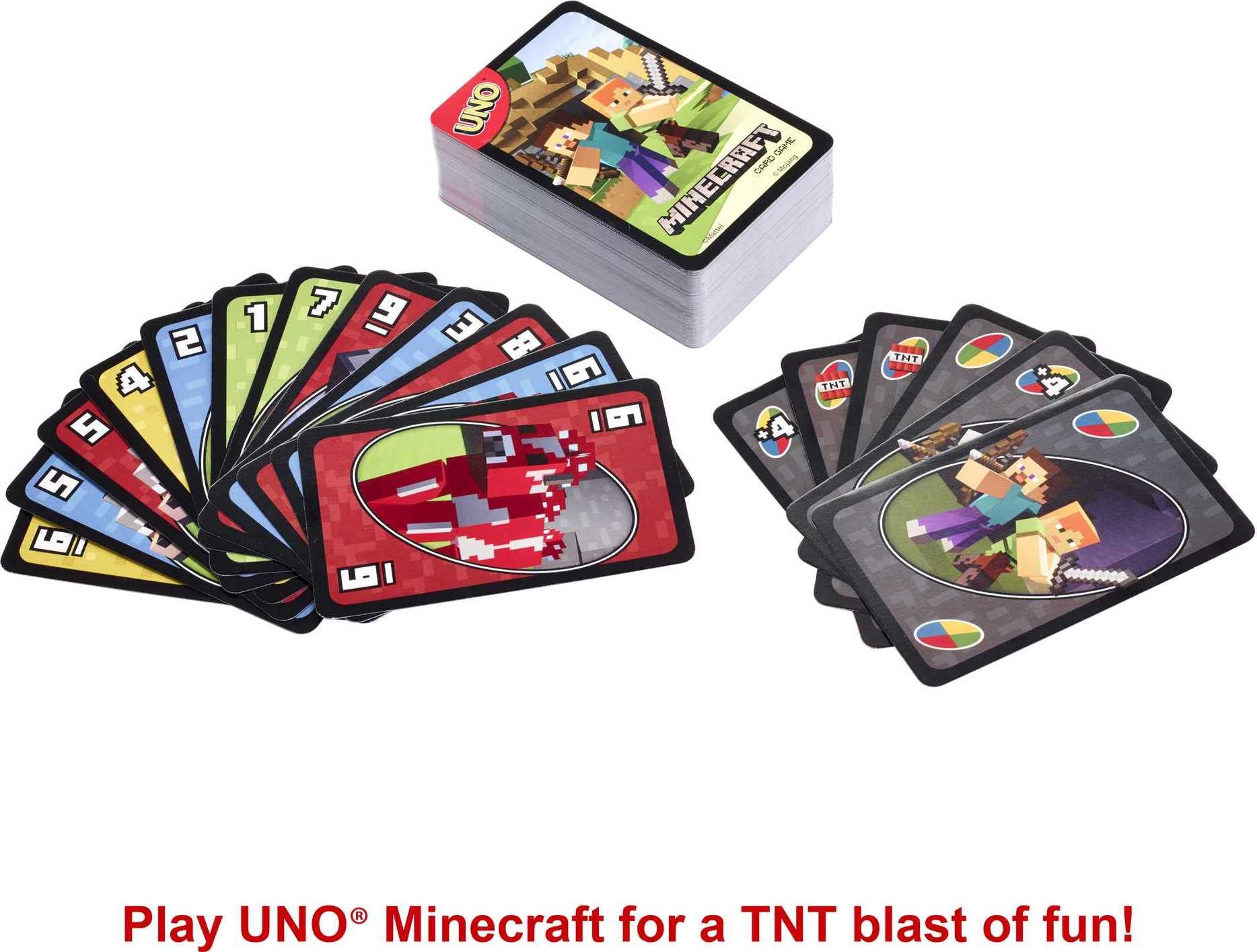 Mattel Games UNO Minecraft Card Game | 2-10 Players | Ages 7+ | Multicolor 4