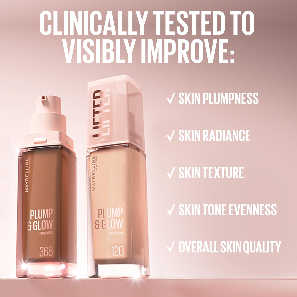 Maybelline Lifter Plump & Glow Foundation - SPF20, Buildable Coverage, 129, 30 ml