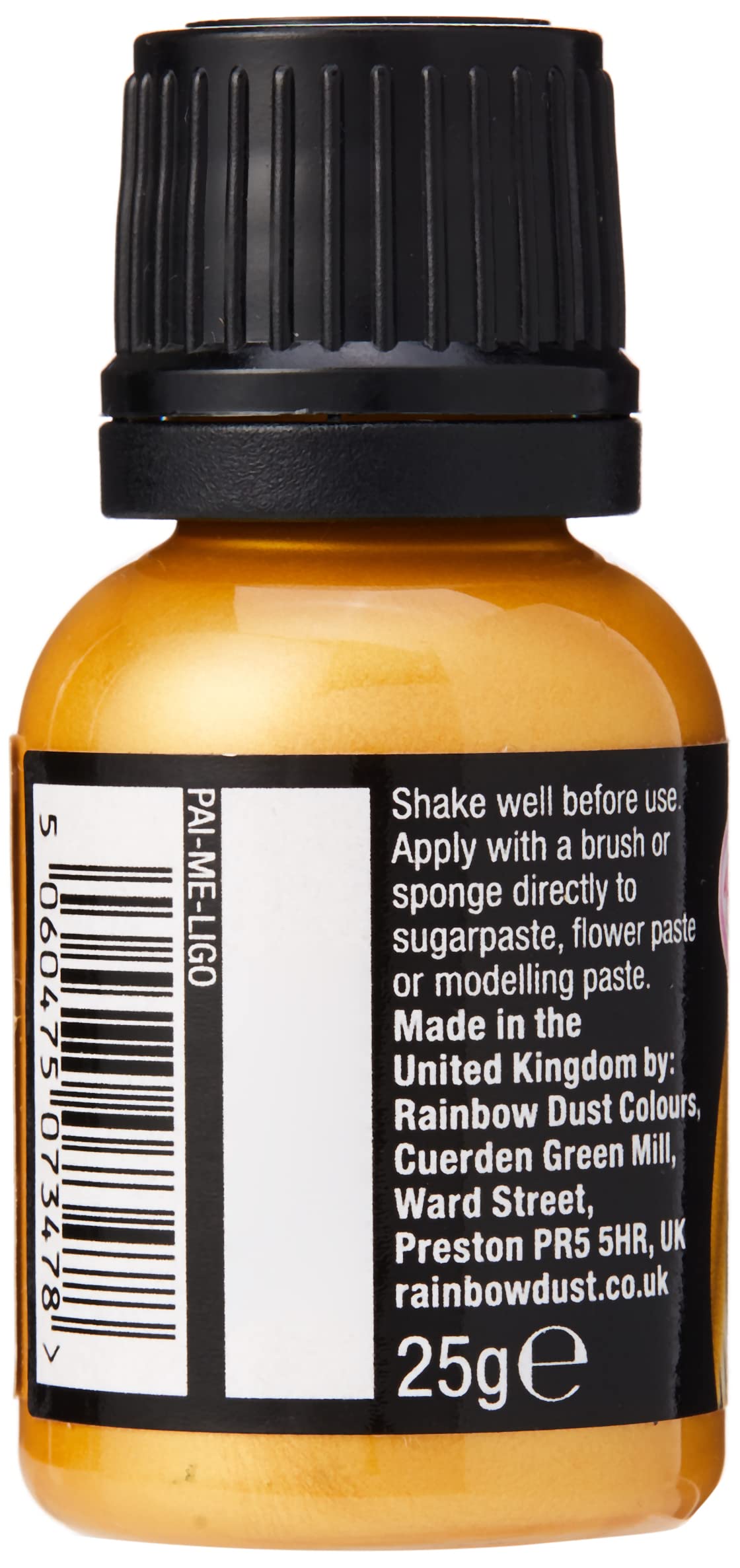 Rainbow Dust - Metallic Light Gold Edible Food Paint (25ml) 2