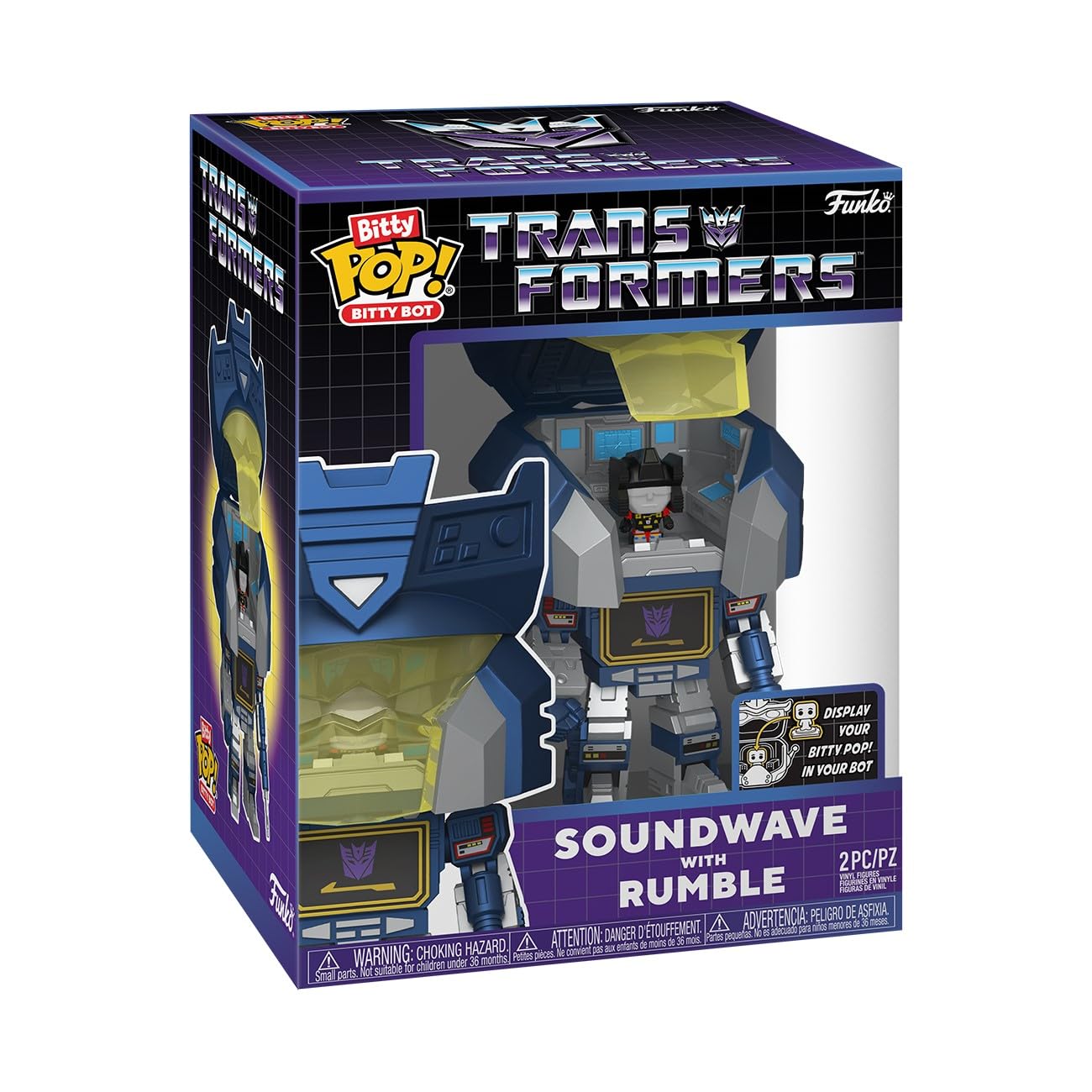 Funko Bitty POP! Soundwave with Rumble - Transformers Chibi Vinyl Figure | 0.9 In