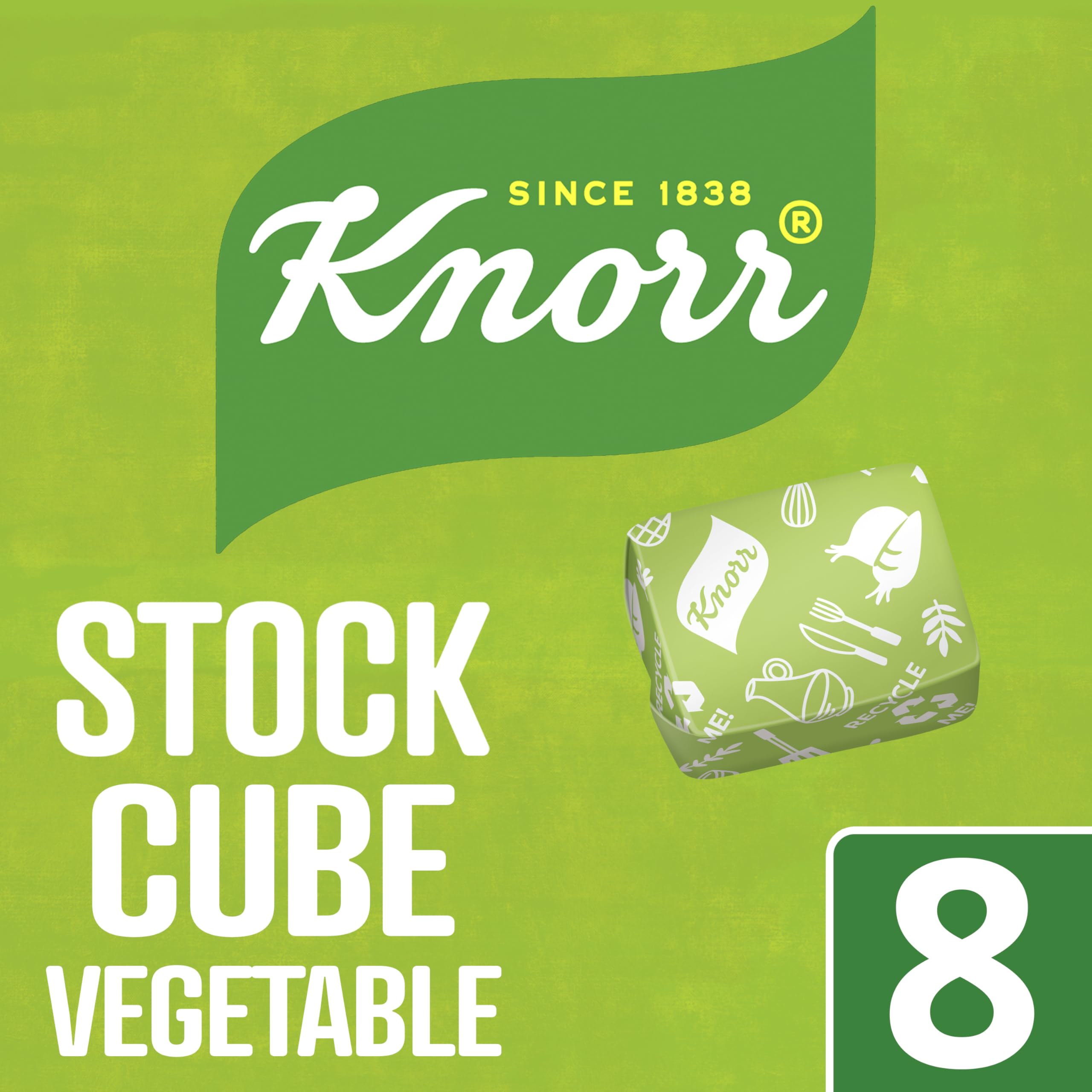 Knorr Vegetable Stock Cubes - Richer Flavour, Gluten-Free | 8 x 10g Cubes