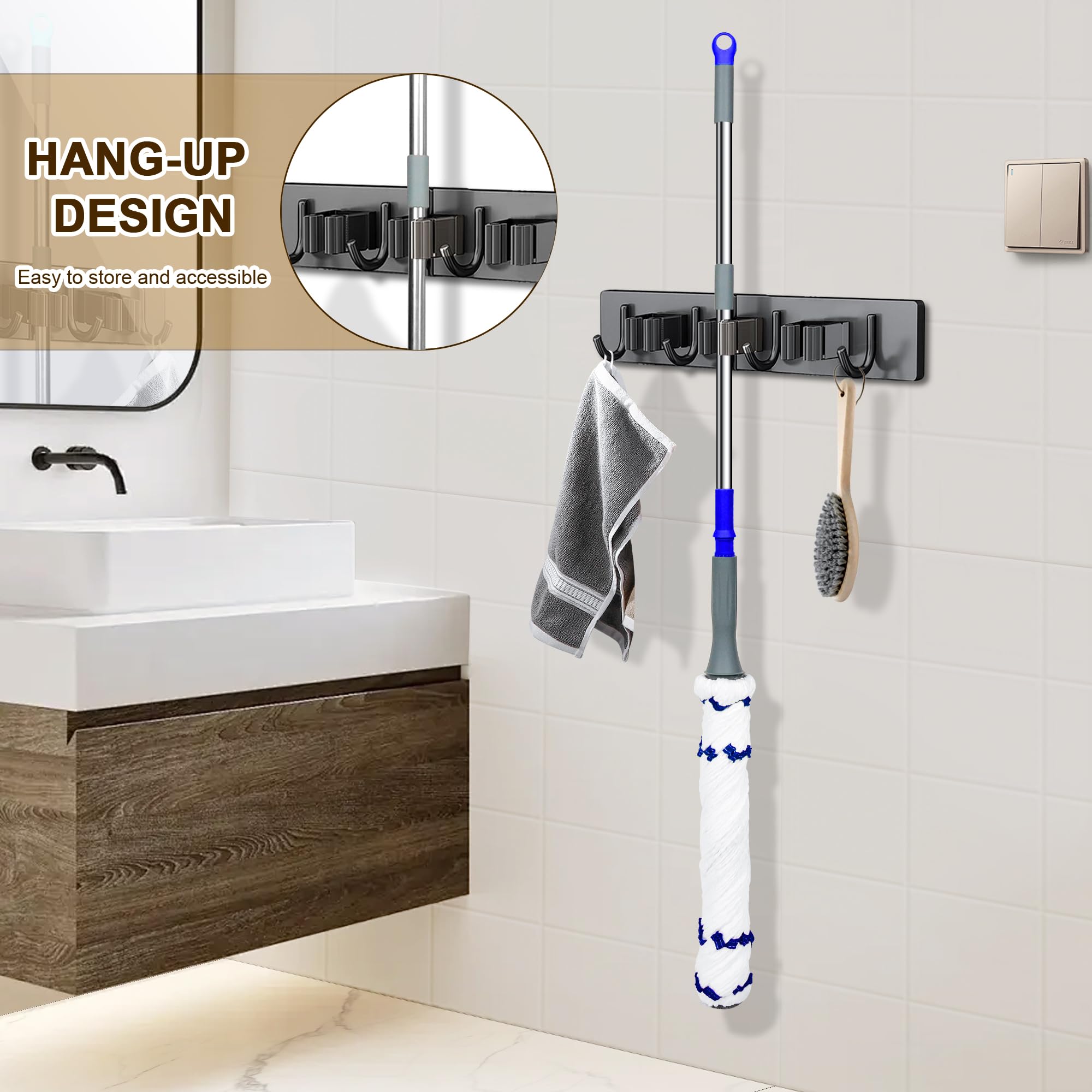 kickleen Self Wringing Flat Mop - 52.5 Inch Handle, Washable Microfiber Head, Heavy Duty Floor Cleaner 4