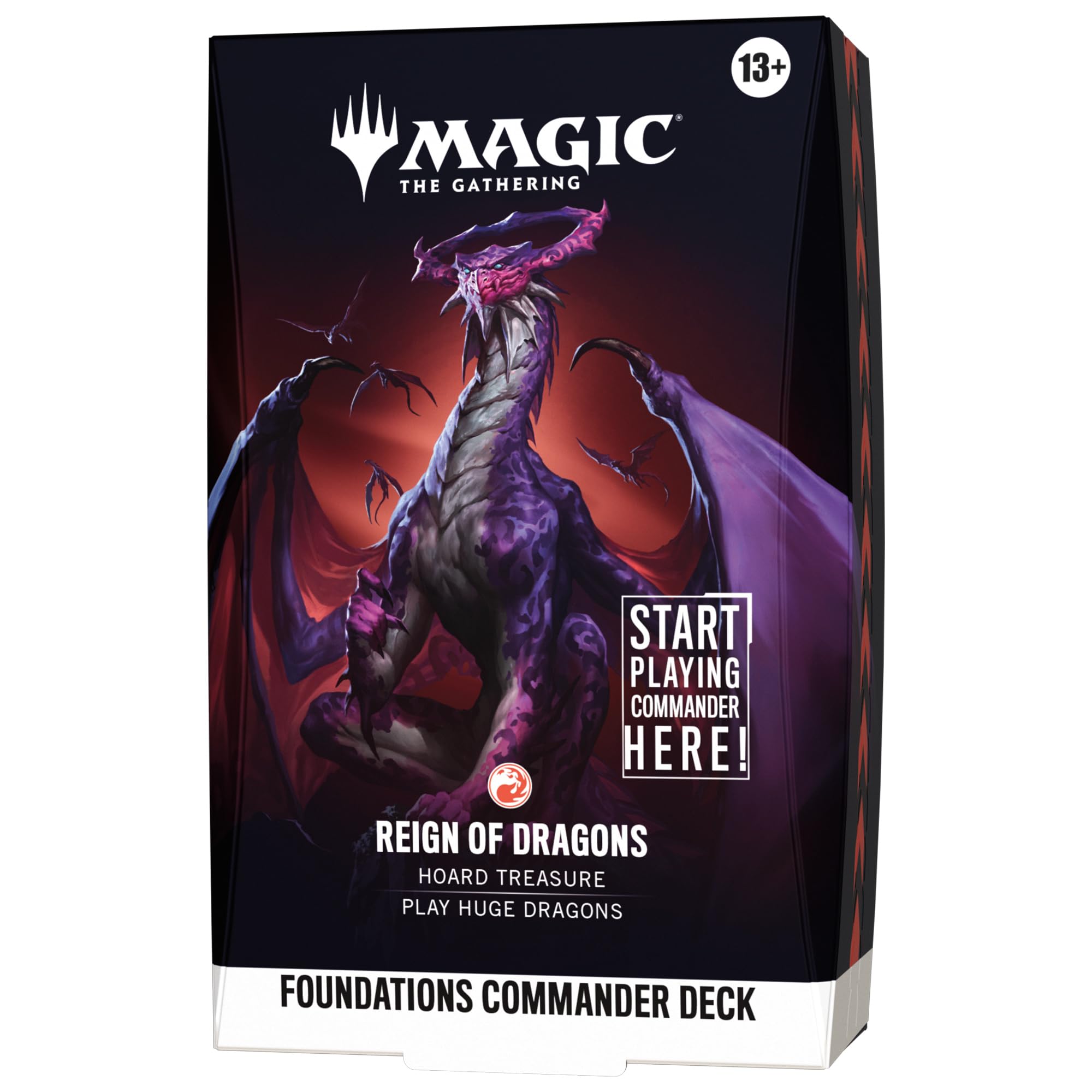 Magic: The Gathering Foundations Commander Deck - Reign of Dragons | 100 Cards | Unisex Adult