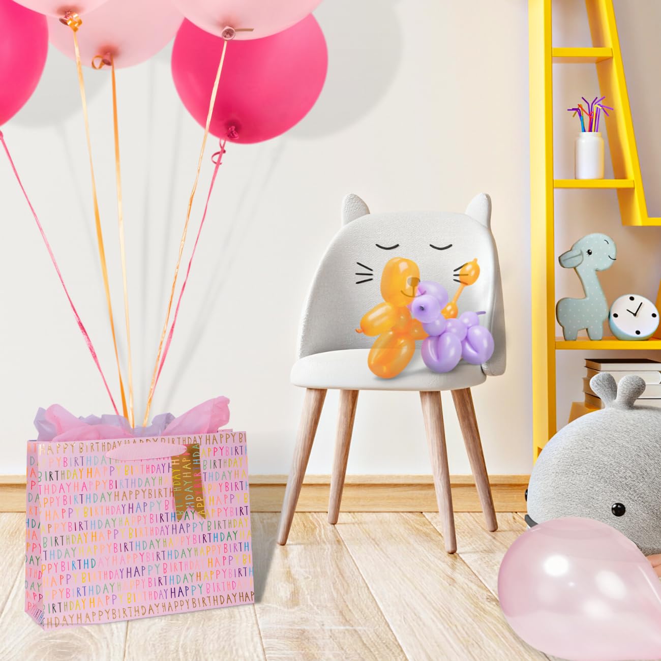 Glick Large Landscape Gift Bag - Happy Birthday | Pink | 355mm x 275mm x 100mm