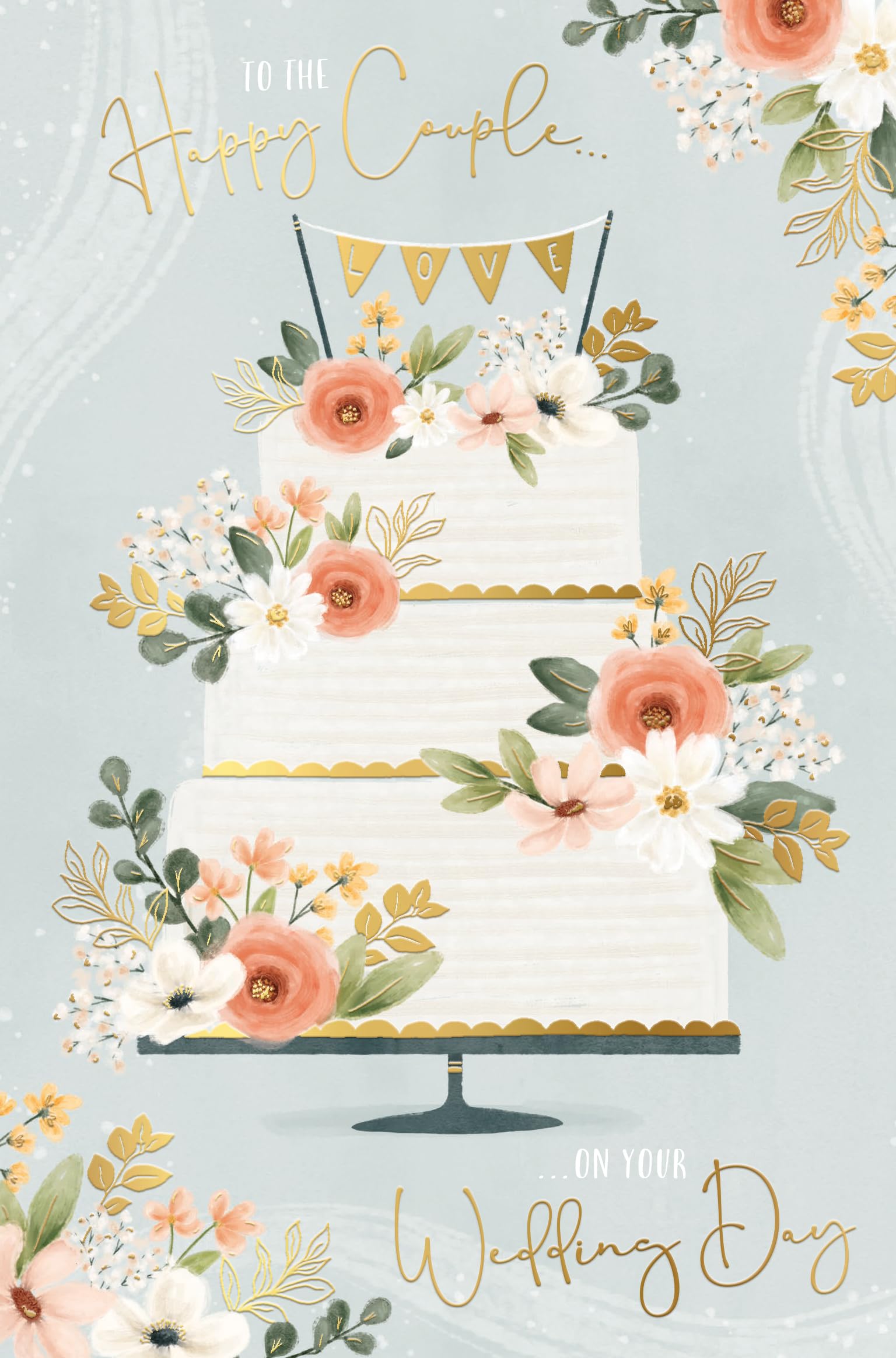 Me To You Bear Wedding Greeting Card - Happy Couple Cake Design | 5 x 8 Inch 1