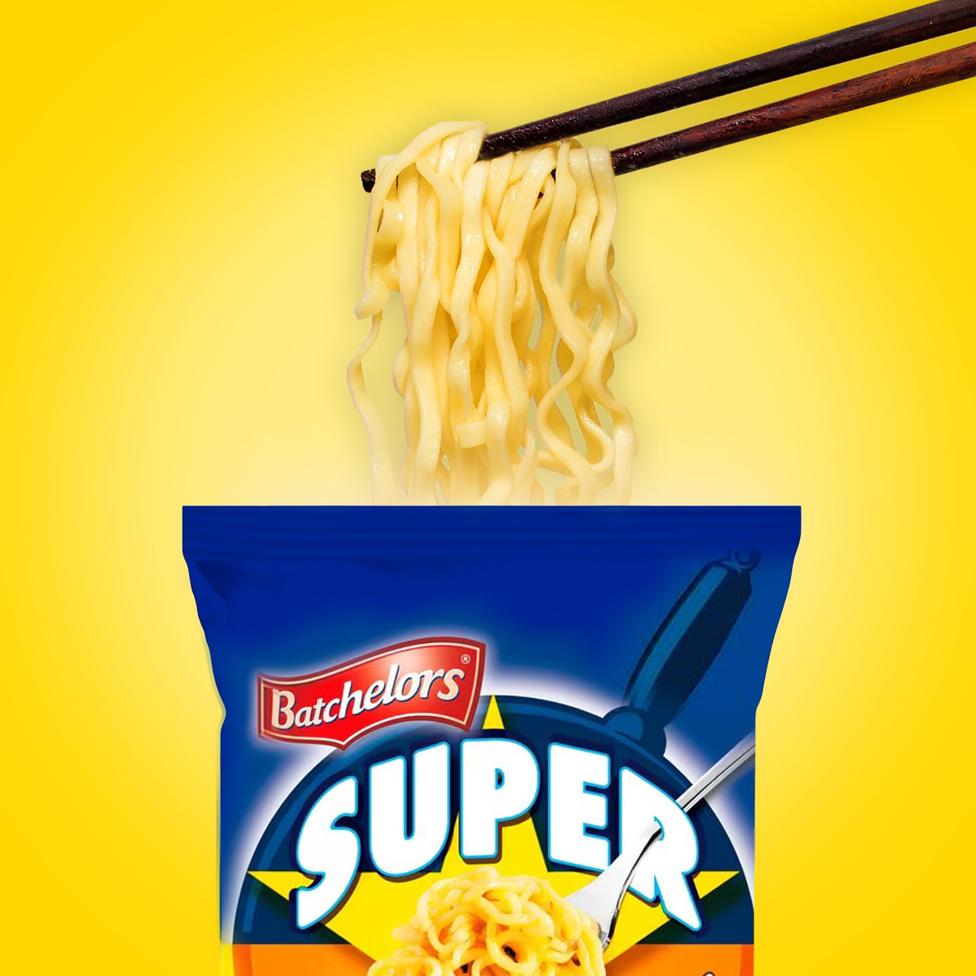 Batchelors Super Noodles Southern Fried Chicken Flavour Instant Snack, 90g (Pack of 8)