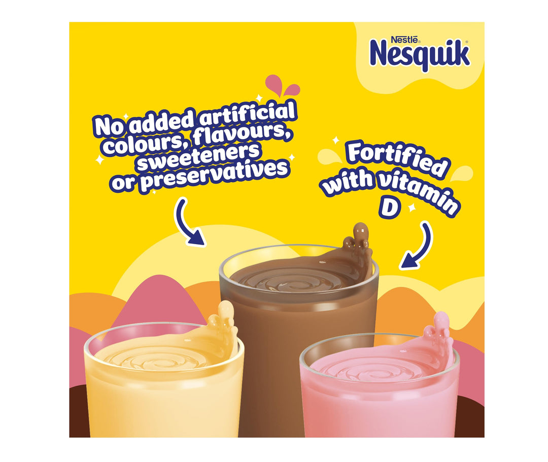 Nesquik - Strawberry Flavoured Milkshake Powder with Vitamin D, 500g Tub
