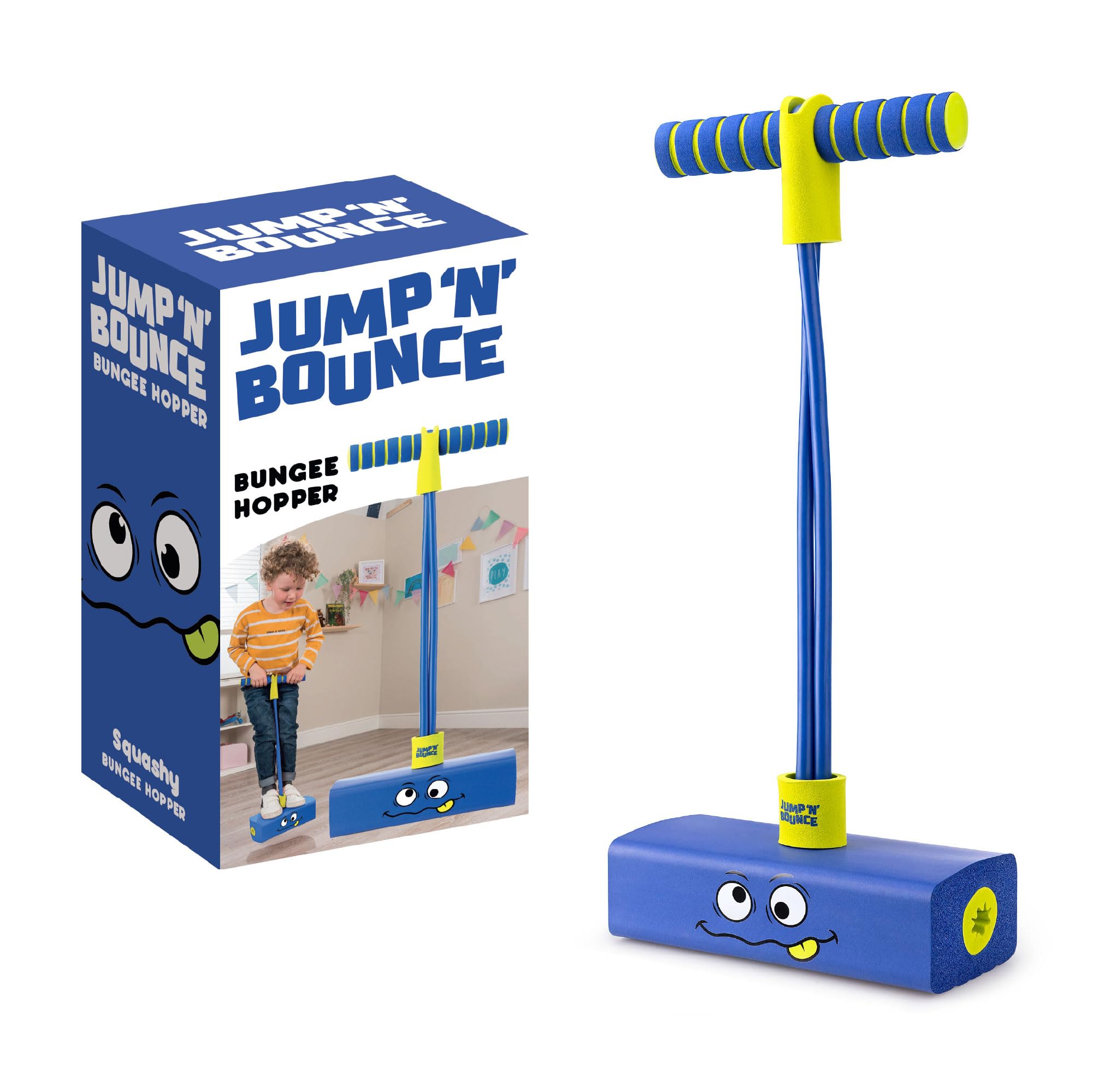 Toyrific Jump ‘N’ Bouncer Bungee Hopper - Foam Pogo Jumper for Kids 3+ | Max 50kg | Blue 1