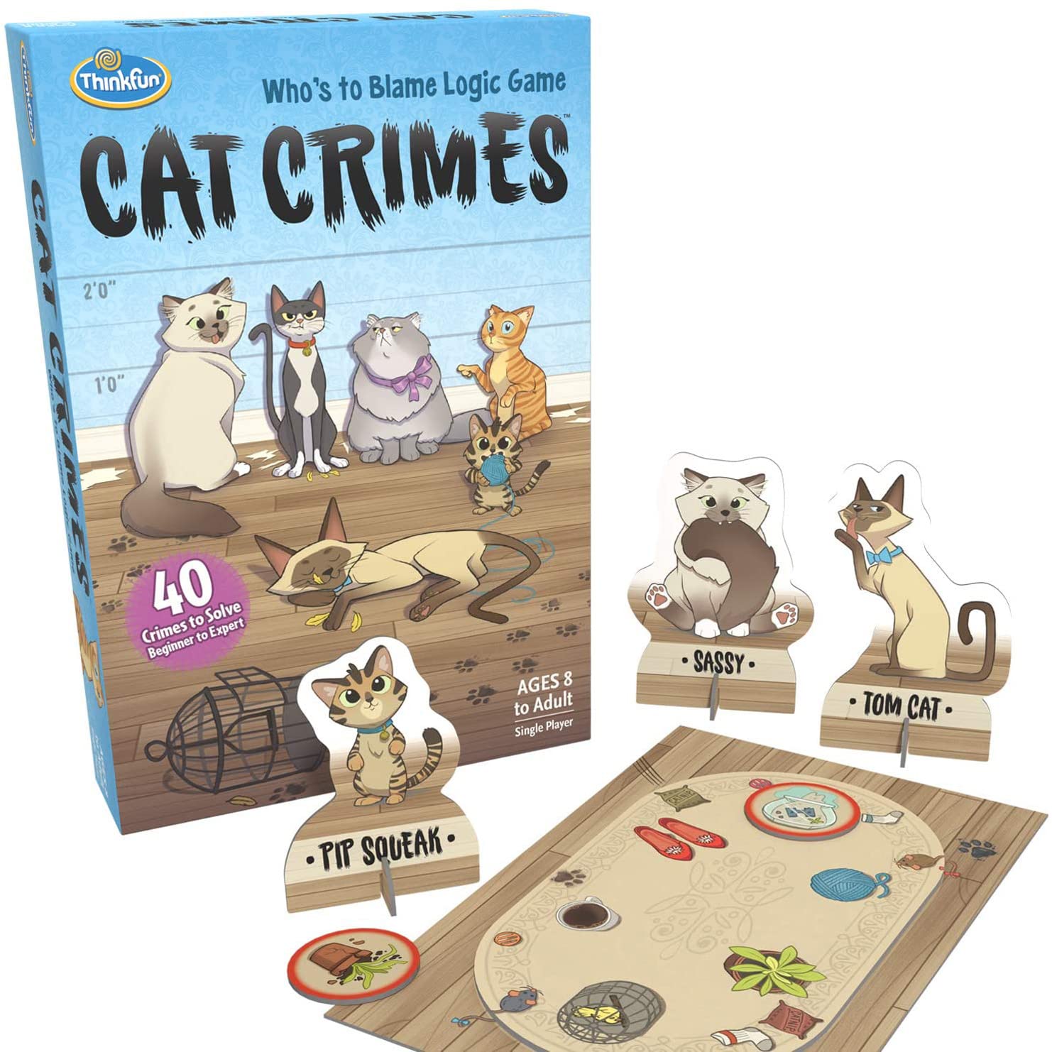 ThinkFun Cat Crimes Brain Teaser Logic Challenge Game for Kids and Adults Age 8+
