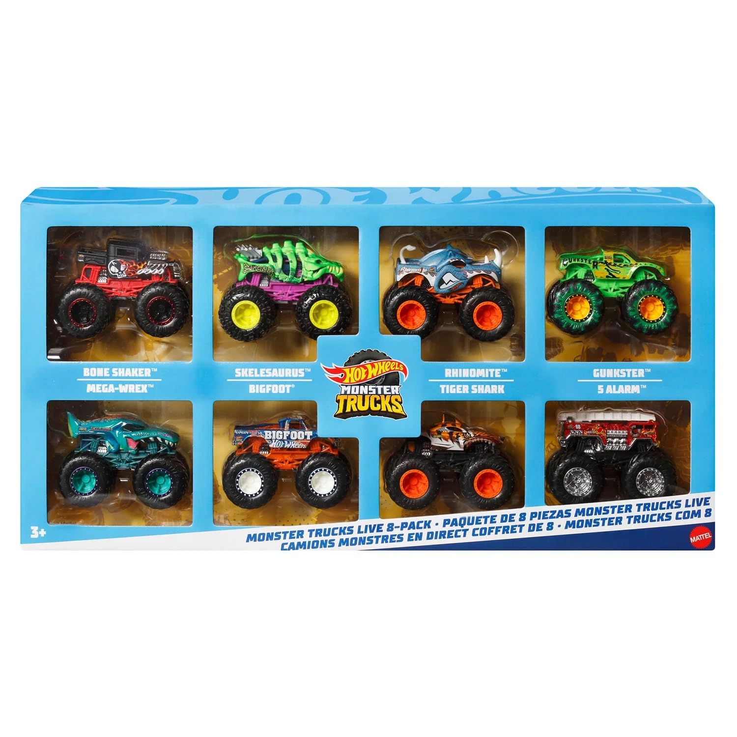 Hot Wheels Monster Trucks Live 8-Pack Set | 1:64 Scale Die-Cast Trucks | Ages 3+ 1