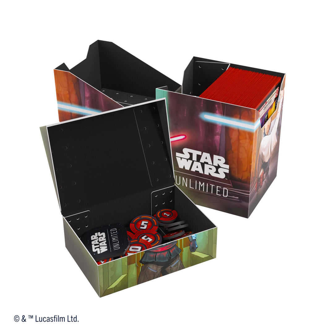 Gamegenic Star Wars Unlimited Soft Crate - Obi-Wan Kenobi/Darth Maul Deck Box with Token Storage