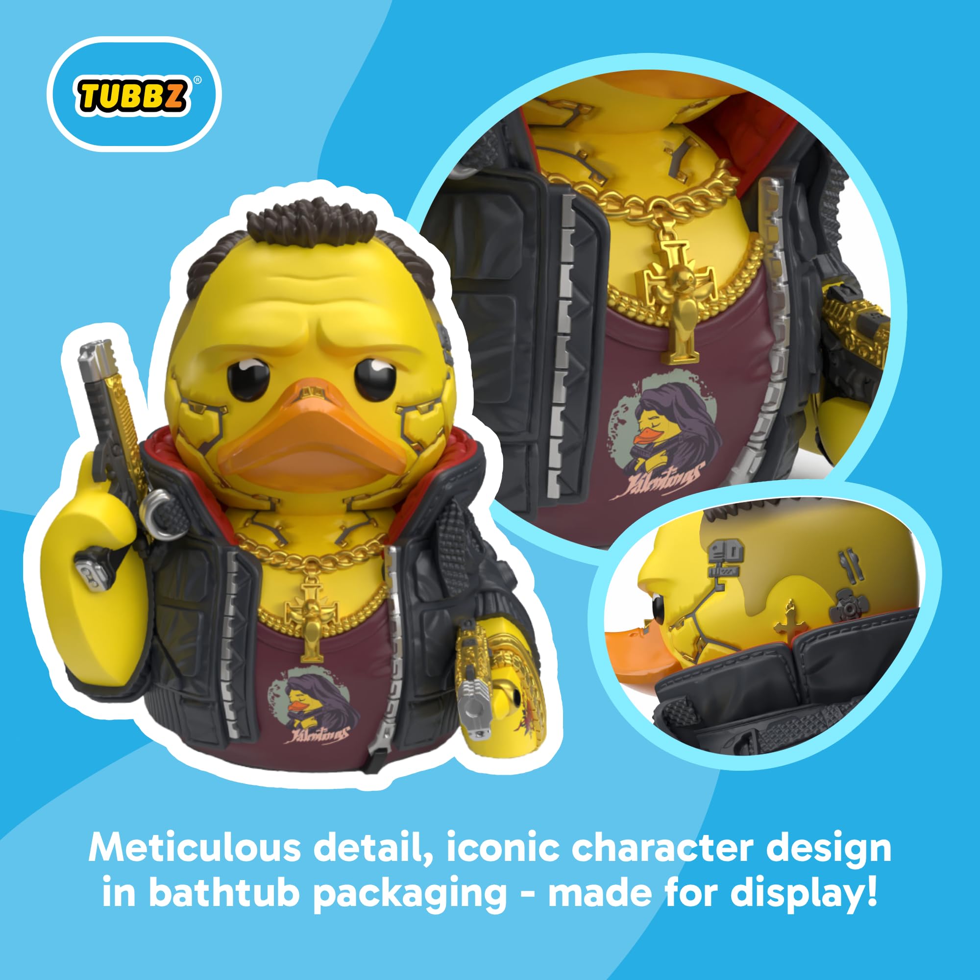 TUBBZ Cyberpunk 2077 Jackie Welles First Edition Cosplaying Rubber Duck Collectible | 9cm Tall