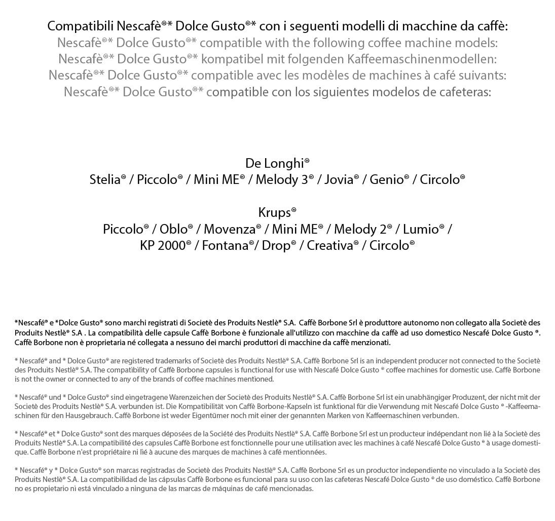 Caffè Borbone Crema Classica -64 Nescafé Dolce Gusto Compatible Coffee Capsules 11