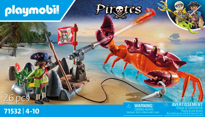 Playmobil 71532 Pirates: Battle with the Giant Crab - Fantasy Pirate Playset for Kids 4+
