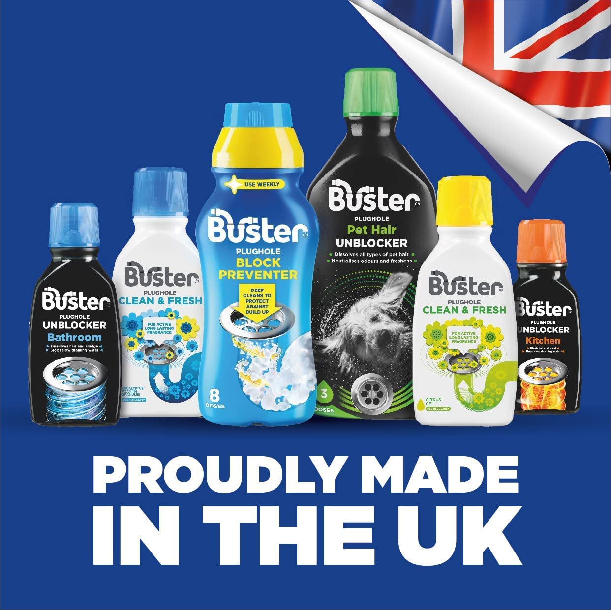 Buster Kitchen Plughole Unblocker 150g, Pack of 6 - Fast-Acting Drain Cleaner for Sinks & Pipes 5