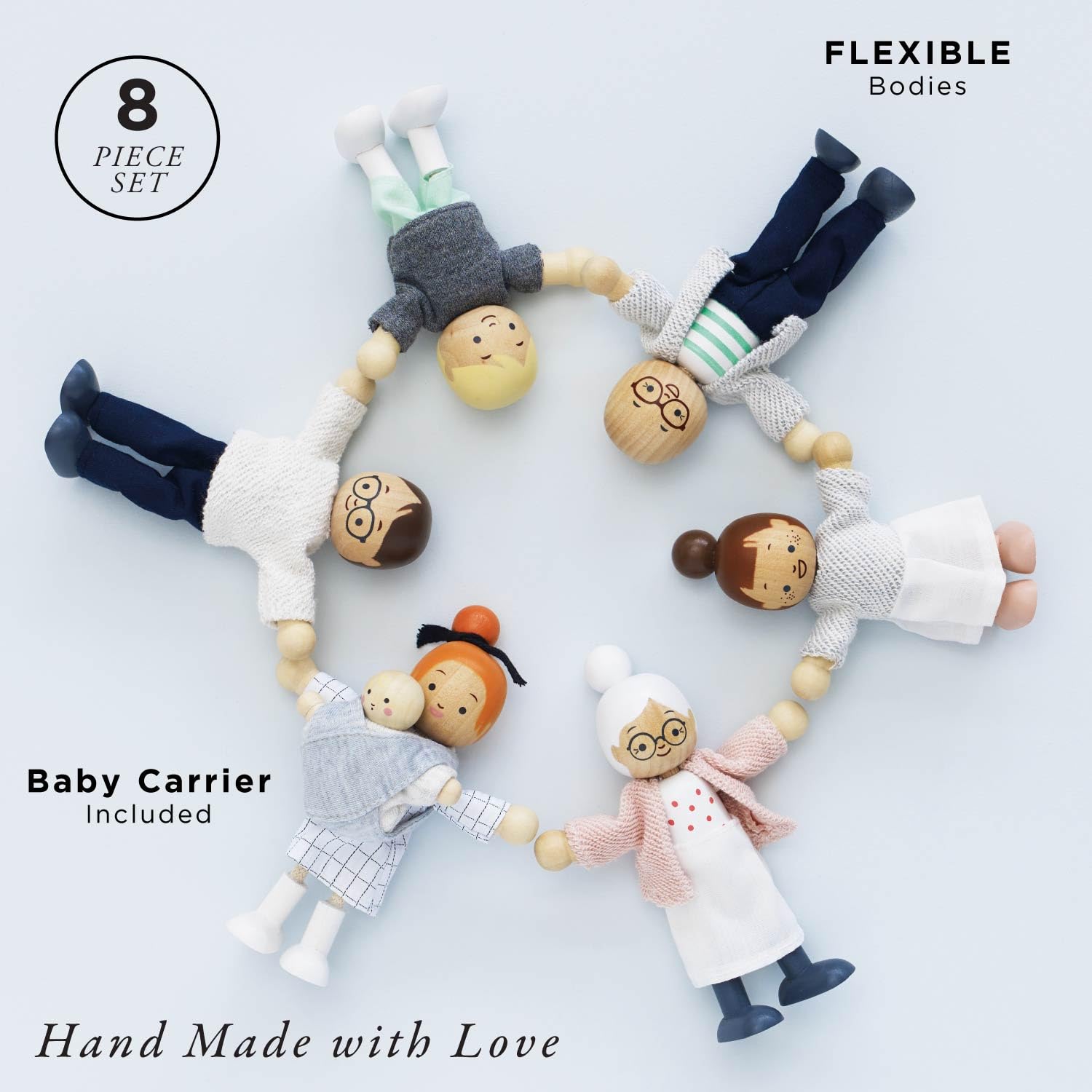 Le Toy Van My Doll Family Play Set - Wooden Figures for Doll Houses | Multicoloured 2