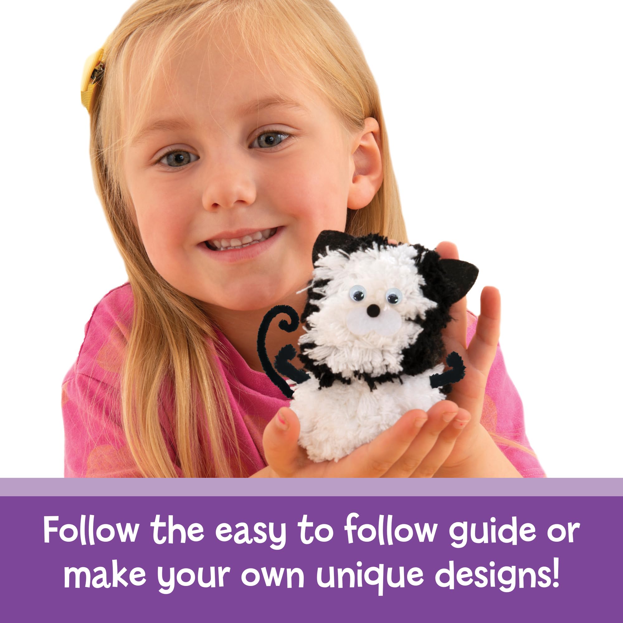 Galt Pom Pom Pets Knitting & Sewing Craft Kit | Create 2 Fluffy Animals | Ages 5+ 5