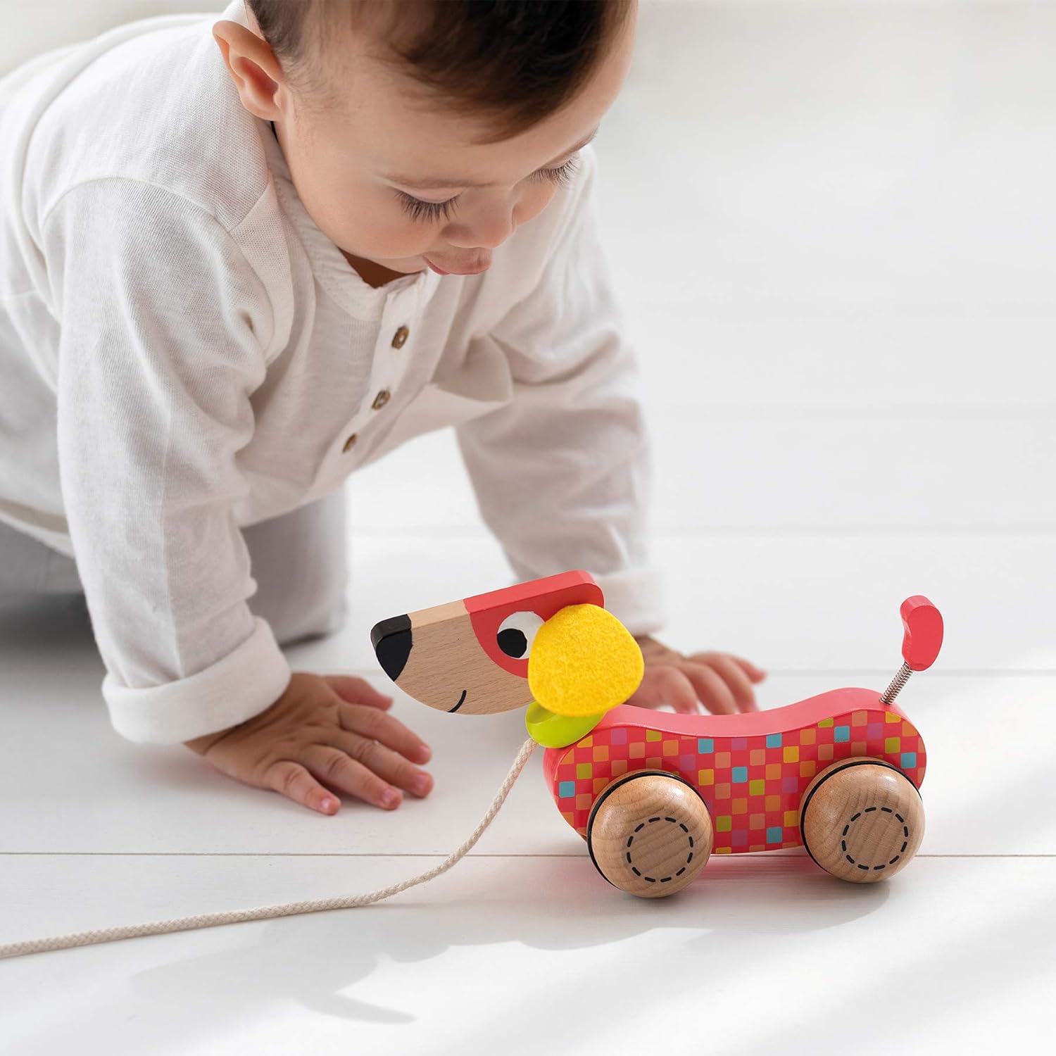 Goula 53459 Wooden Pull-Along Dog Toy - Multicolor for Toddlers 12 Months+ 2