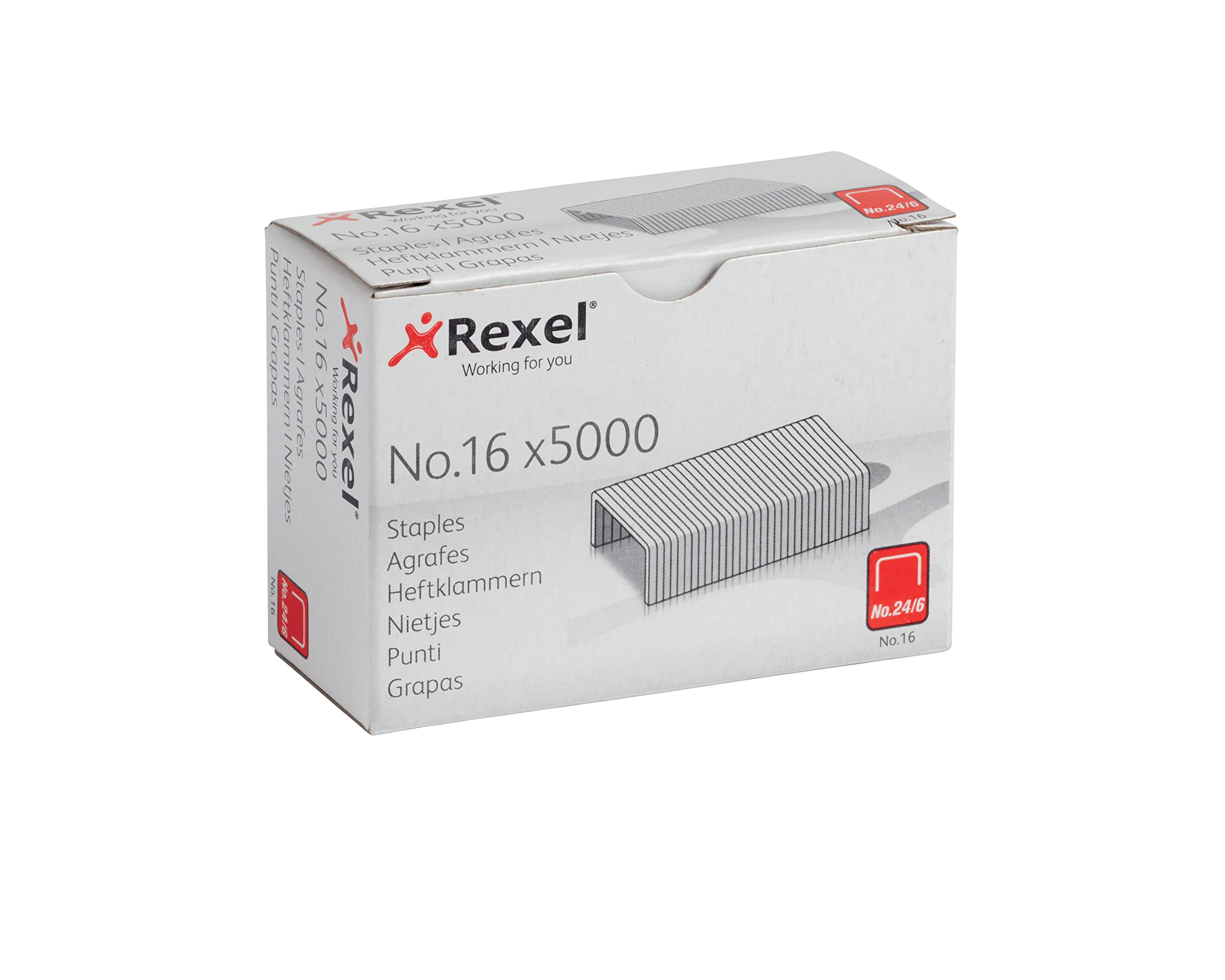 Rexel No. 16 (24/6) Standard Staples - 5000 Pack | 6mm Leg Length | Up to 20 Sheets 2