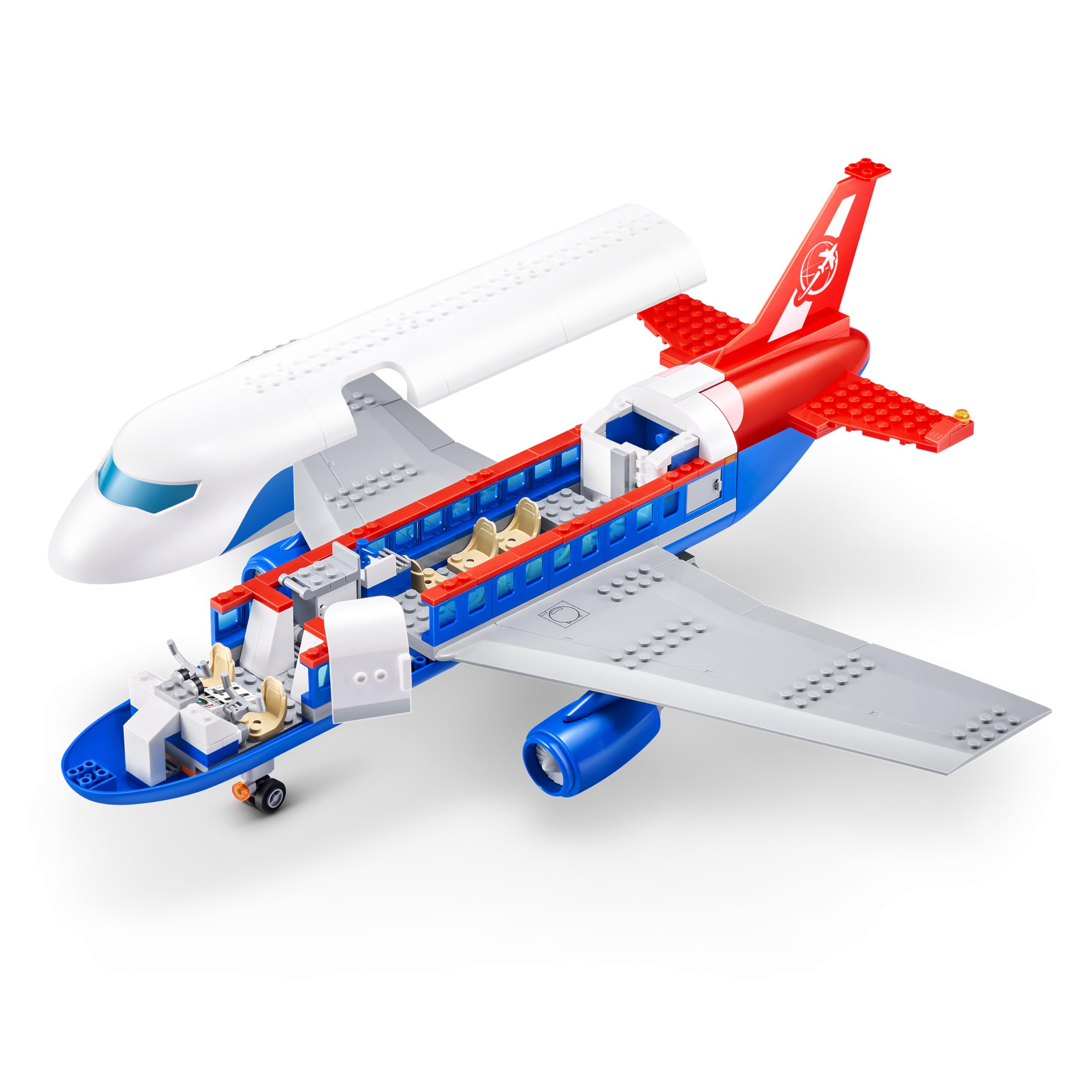 MAX Adventure Airport Playset - 793-Piece Building Bricks Set with 3 Vehicles & 6 Figures for Kids 6+ 2