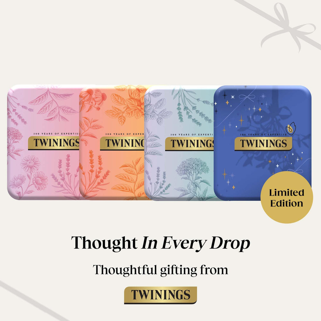 Twinings Festive Limited Edition 4 Pocket Tea Tin with Superblends Sleep and Glow