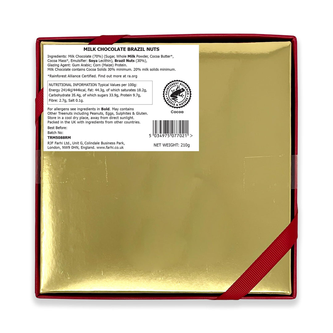 Rita Farhi Milk Chocolate Covered Brazil Nuts in Gift Box 210g