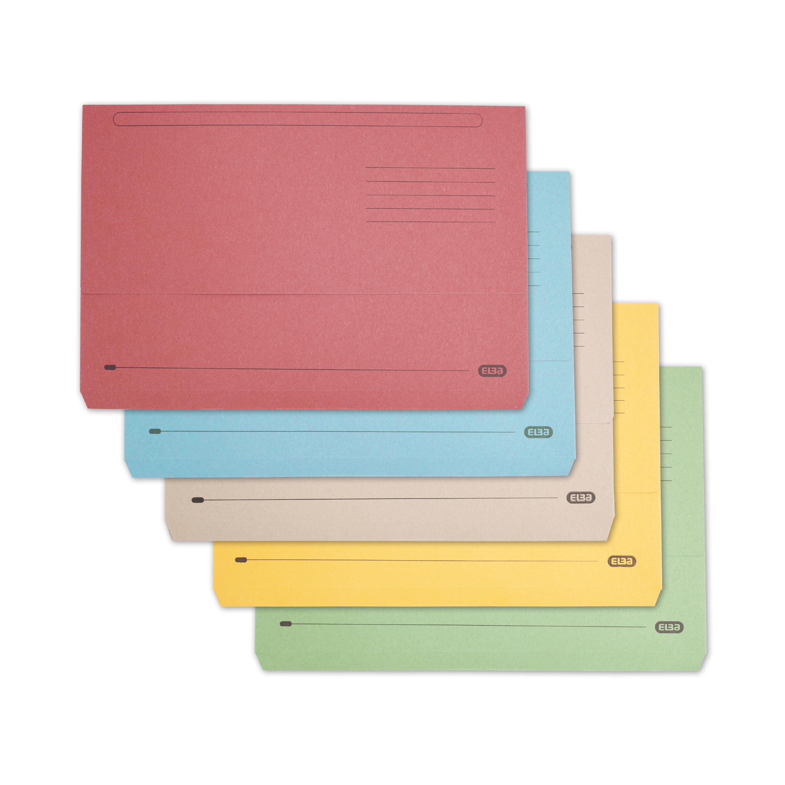 Elba A4+ Document Wallets - Pack of 25 Assorted Colours | 300 Sheet Capacity 1