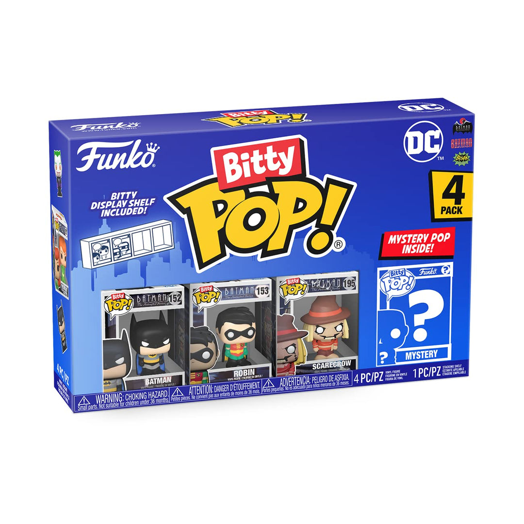 Funko Bitty Pop! DC Comics 4-Pack Series 1 - Batman, Robin, Scarecrow & Mystery Vinyl Figures (71311)